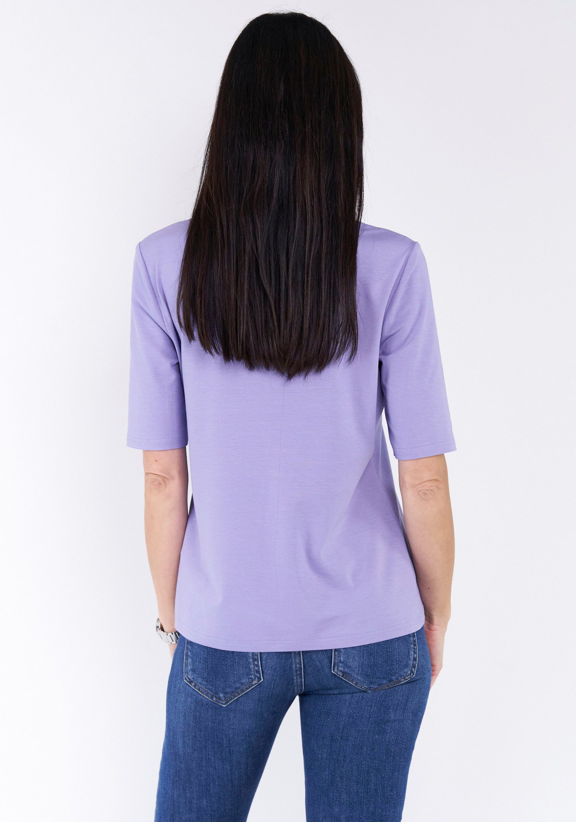 Seidel Moden Shirt met staande kraag in heuplengte, made in germany
