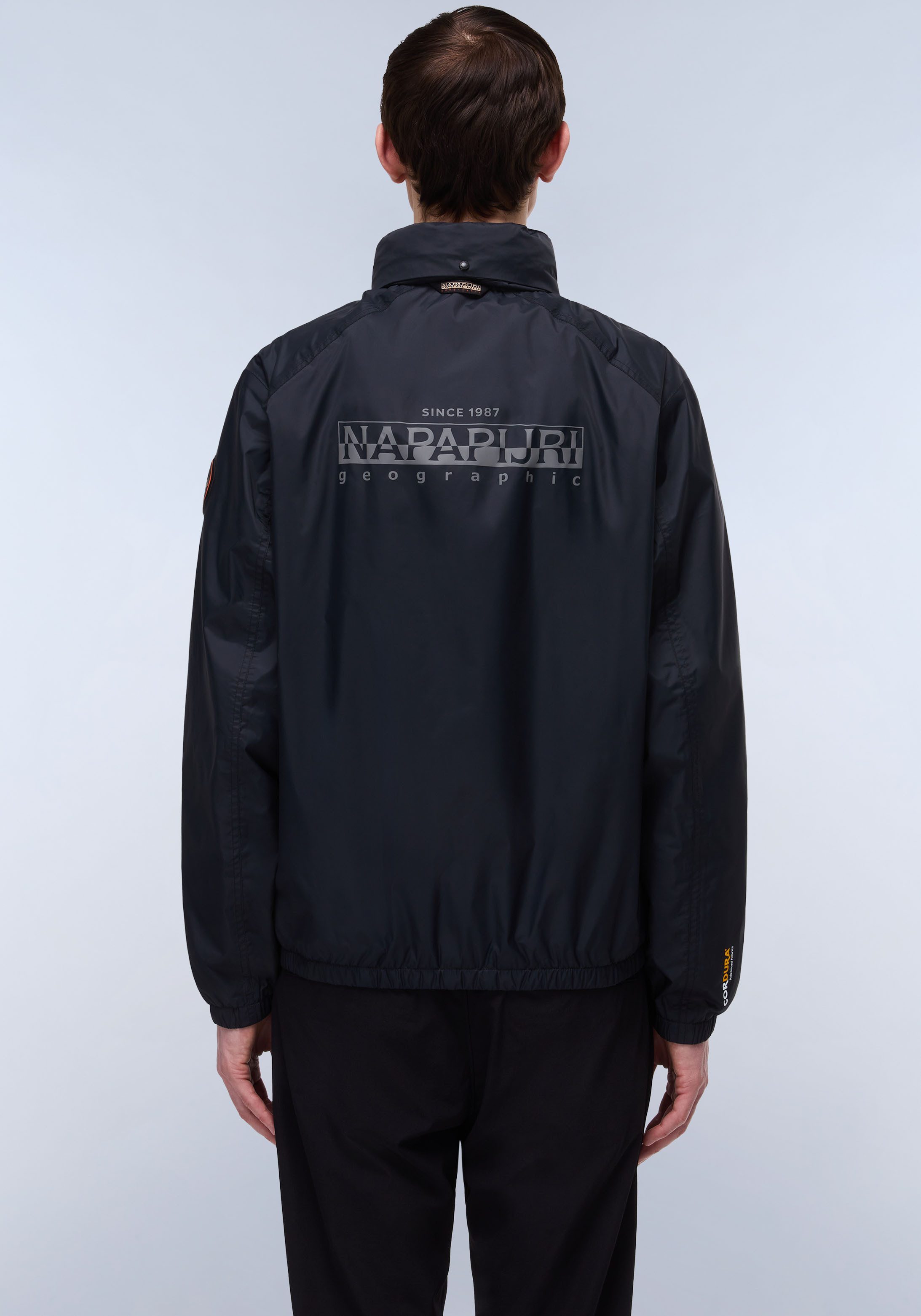 Napapijri Windbreaker A-CLOUDY 041 BLACK Met elastiek in de zoom, met staande kraag
