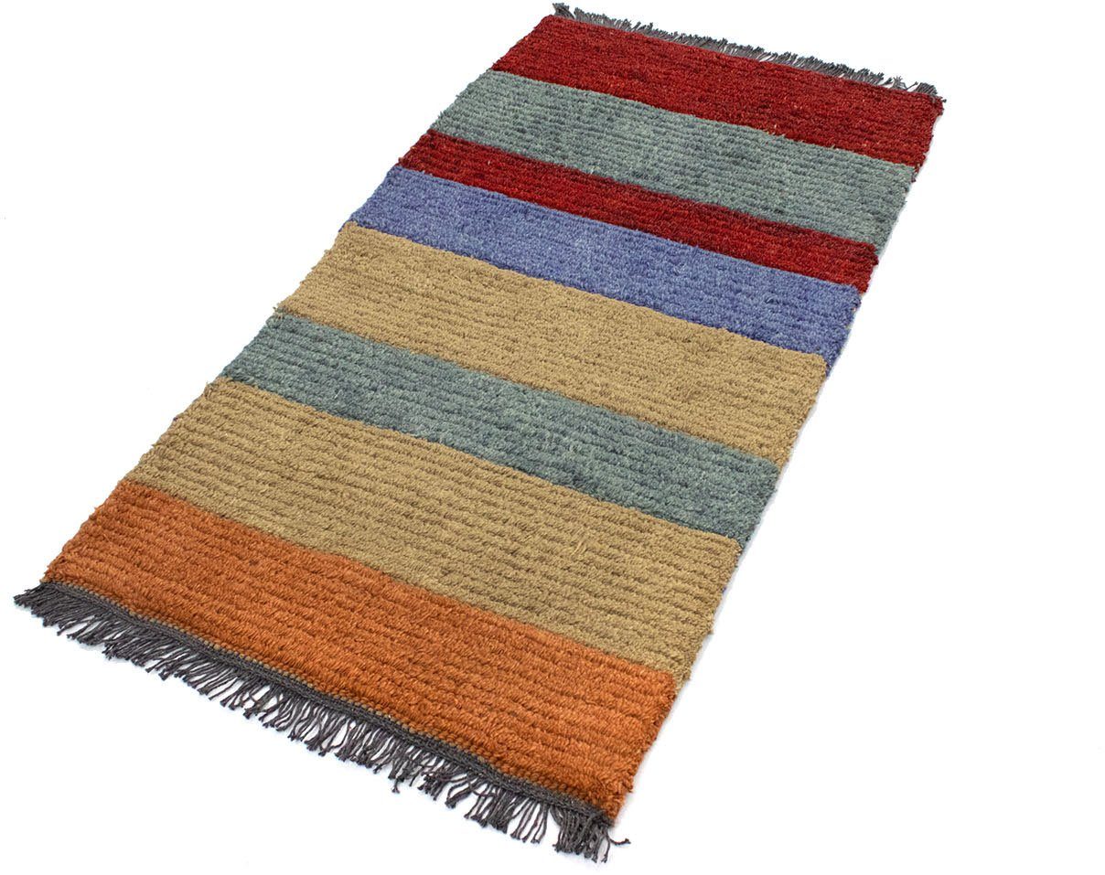 morgenland Wollen kleed Nepal Teppich handgeknüpft mehrfarbig-Nepal Teppich - 140 x 70 cm - mehrfarbig handgeknoopt