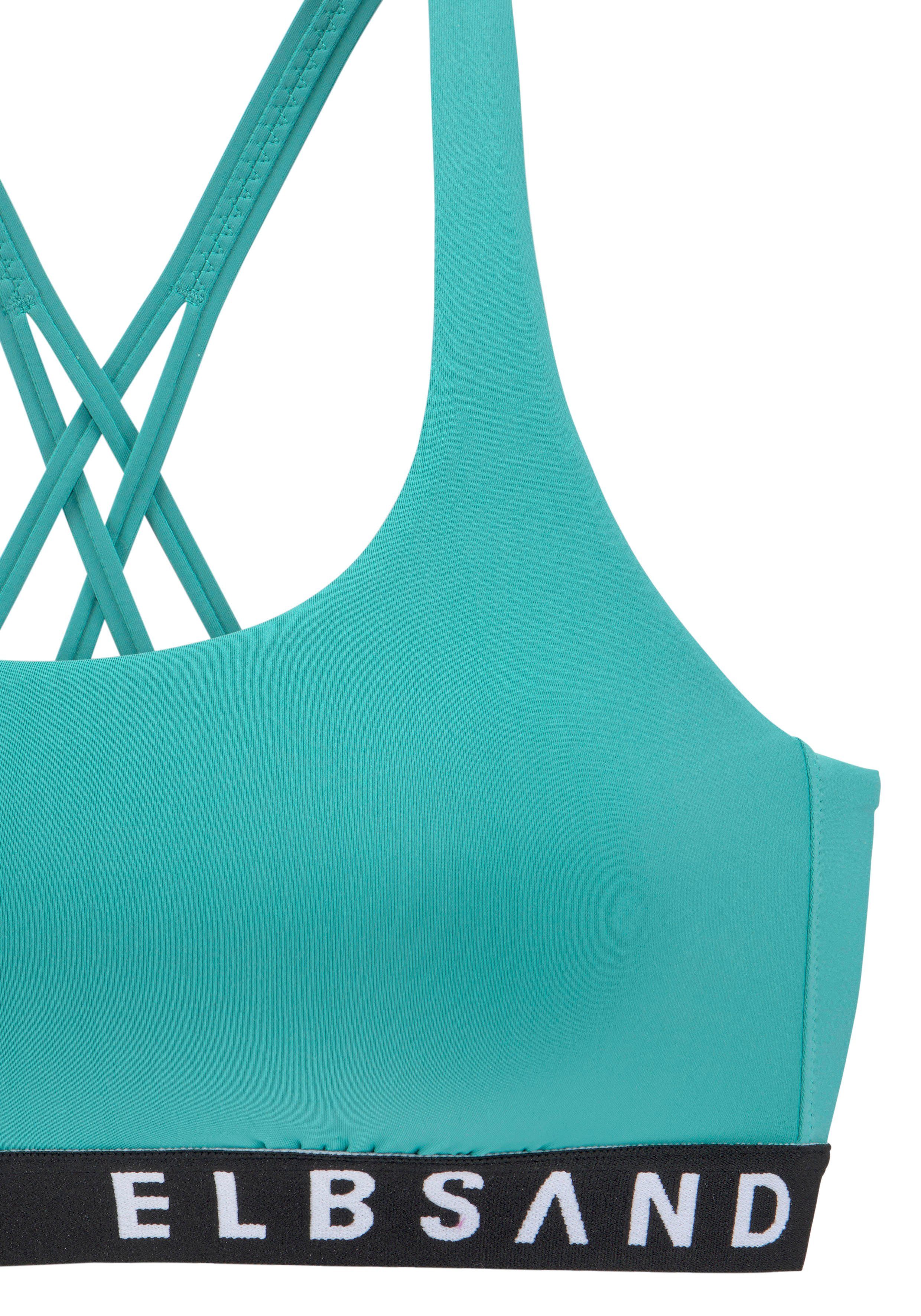 Elbsand Bustierbikini met merkopschriften in contrastkleur