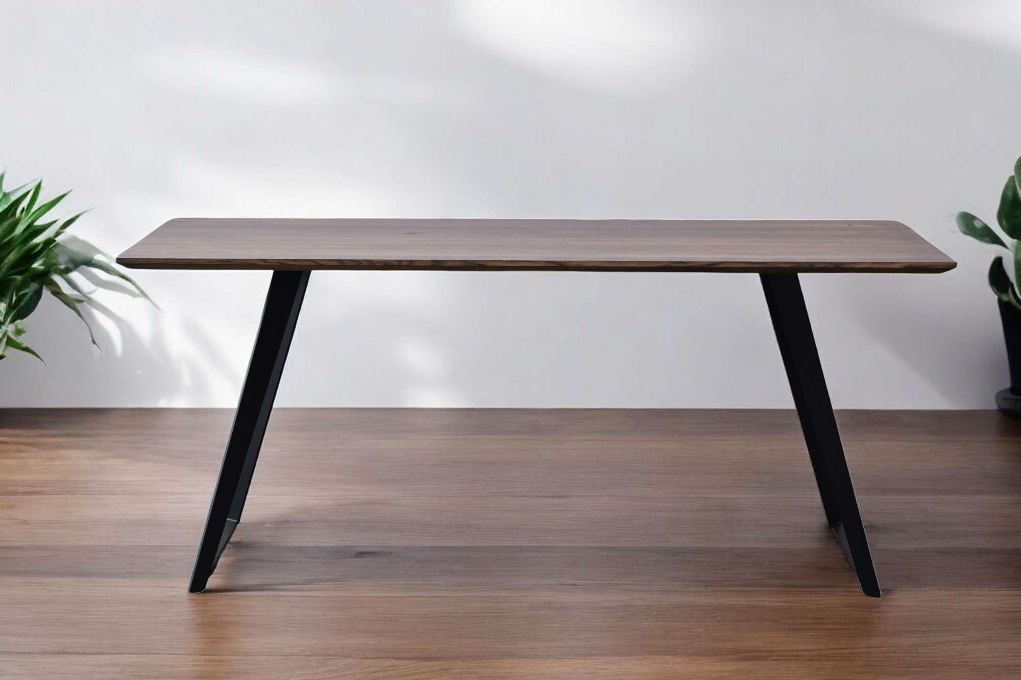 Home affaire Eettafel Talwiese keukentafel, U-vorm metalen frame, massief gewild eikenhout, geolied