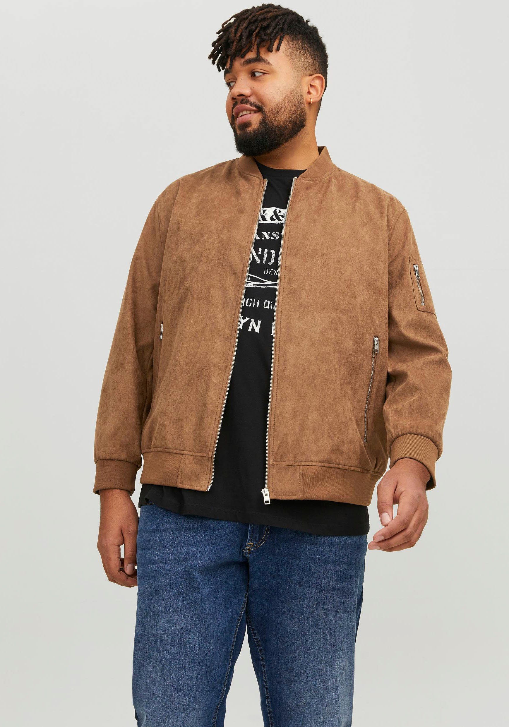 Jack & Jones PlusSize Blouson JJEROCKY FAUX SUEDE BOMBER PLS