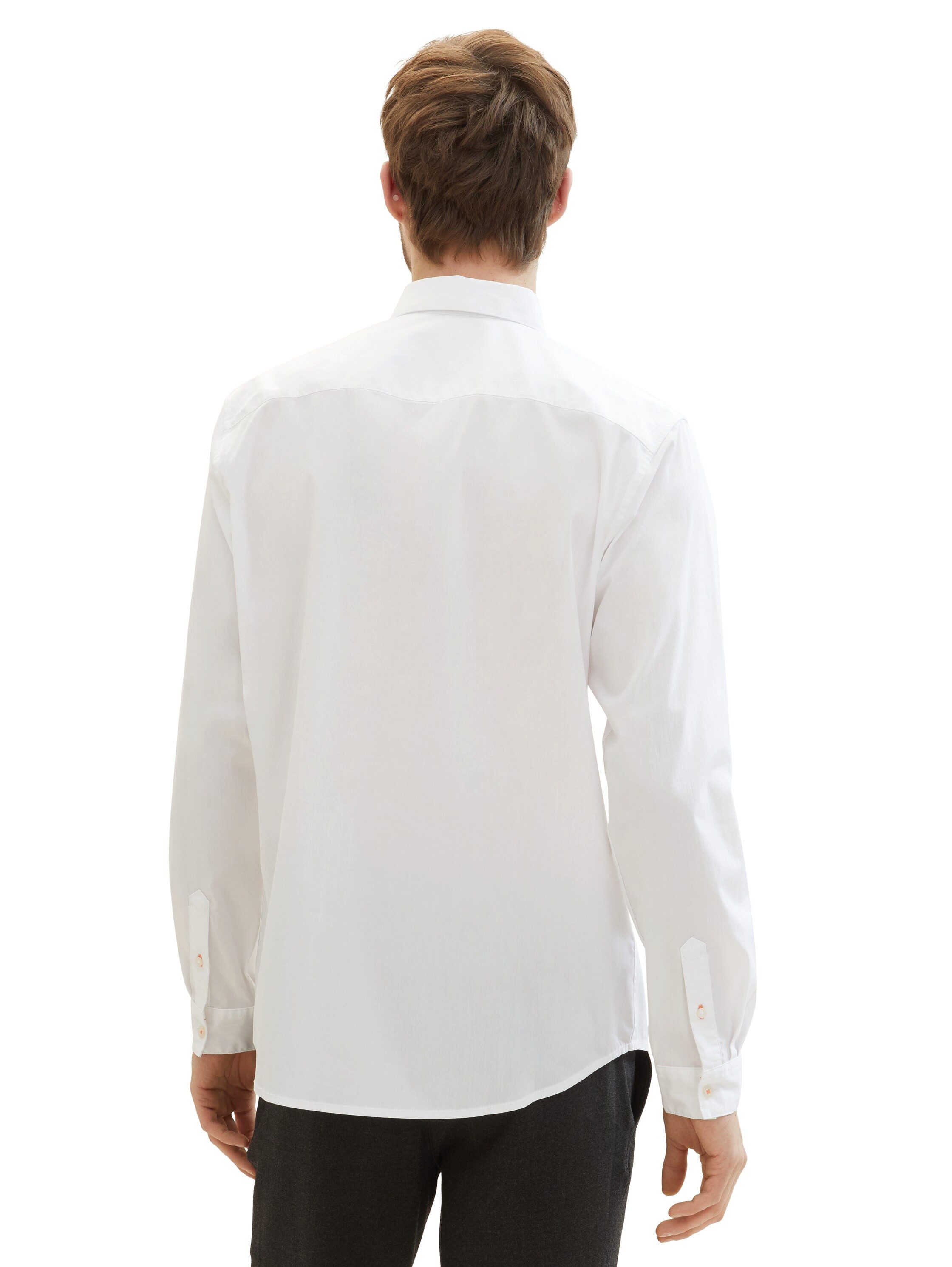 Tom Tailor Overhemd met lange mouwen POPLIN met manchetten