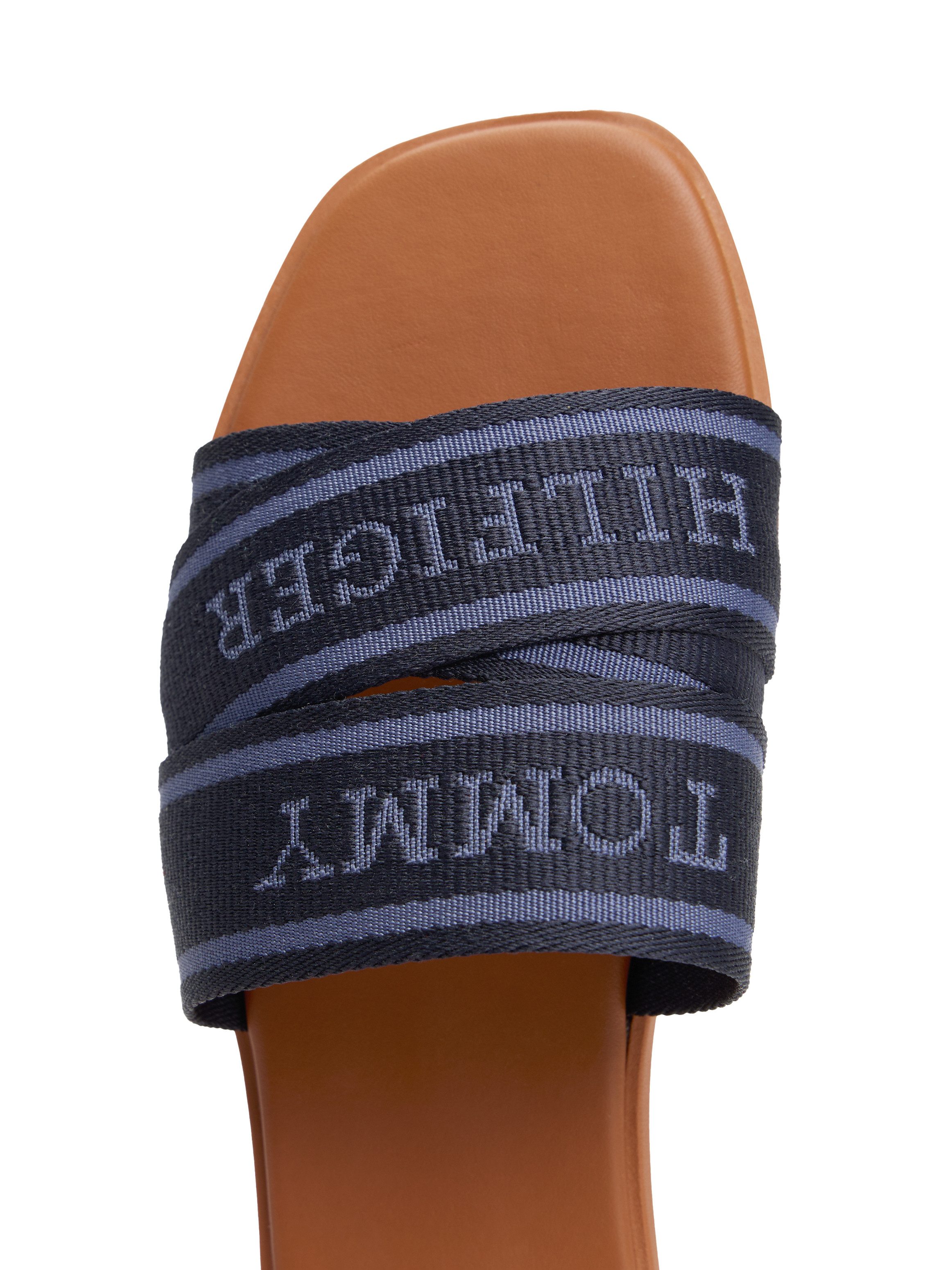 Tommy Hilfiger Slippers TOMMY HILFIGER WEBBING MULE , blockhak, zomerschoen, comfort schoen, flats met logo-opdruk