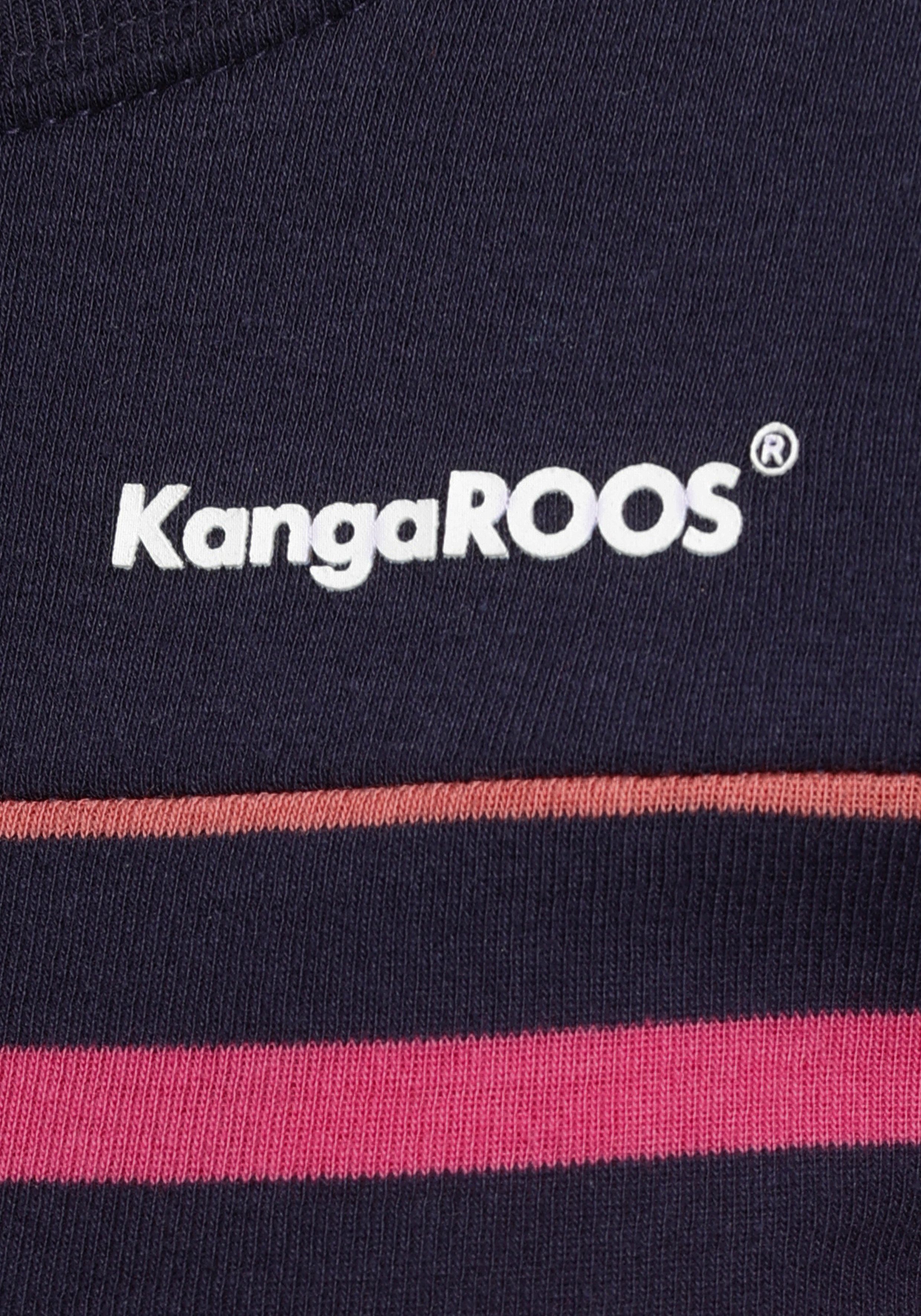 KangaROOS Shirt met lange mouwen lichaamsnauwkeurige pasvorm, effen, sportieve look, van katoen