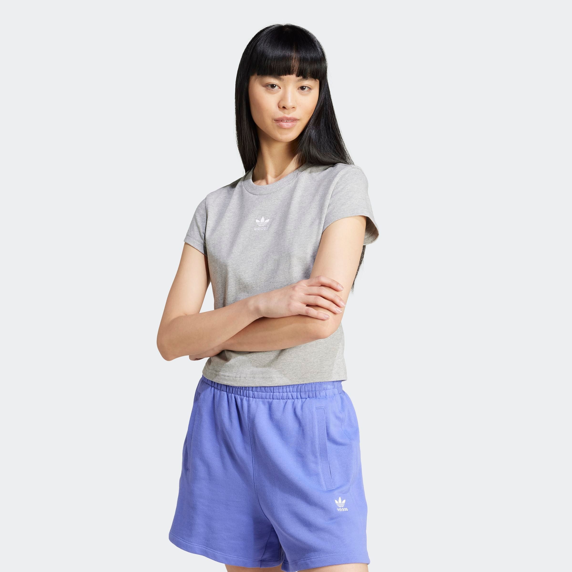 adidas Originals T-shirt ESS SLIM TEE dames tops maat XL grijs