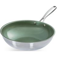 just vegan wok ceravegan plantaardige keramische coating, inductie, 28 cm (1-delig) zilver
