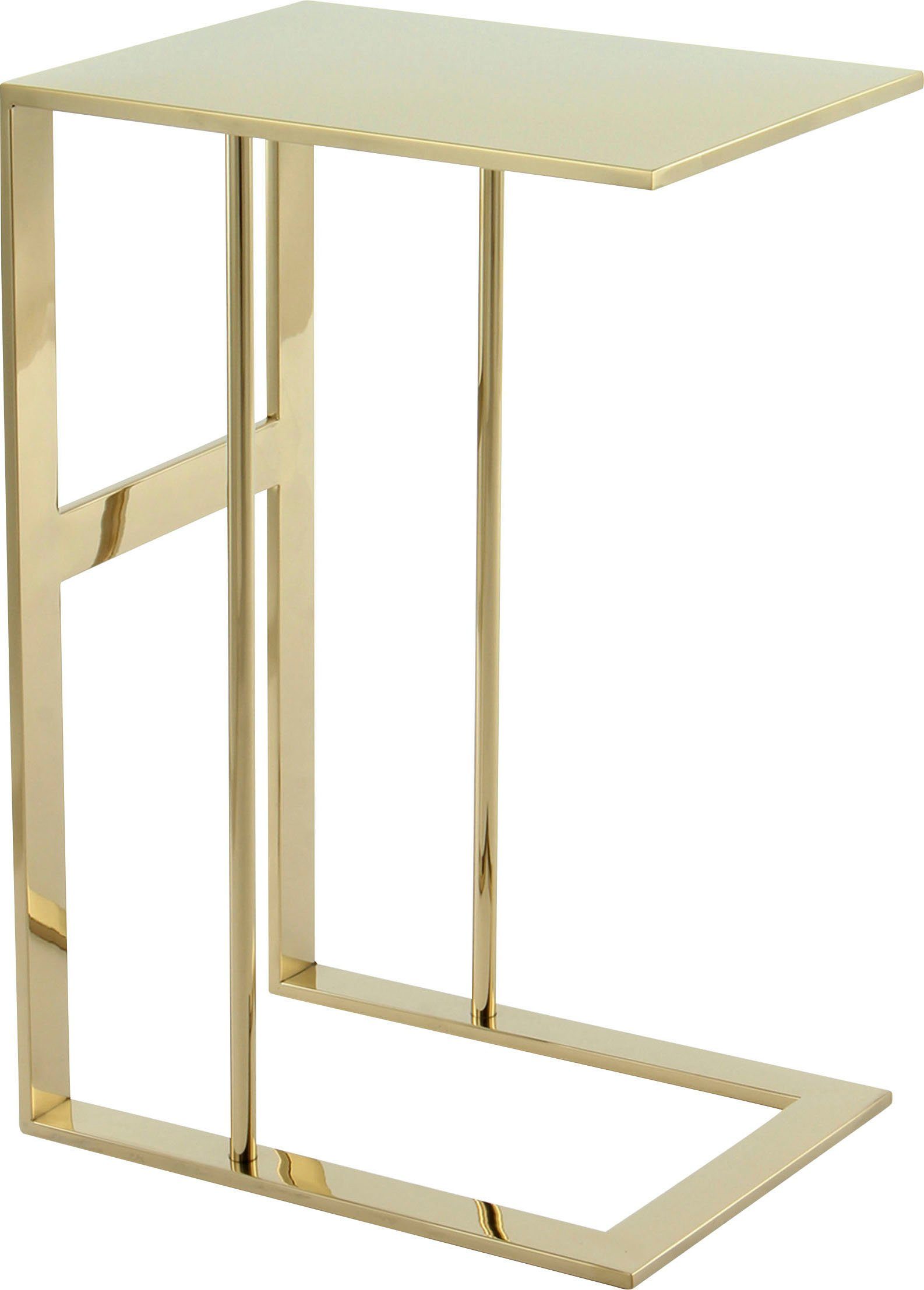 Kayoom Bijzettafel Sita, minimalistisch ontwerp, gemaakt van 100% RVS Minimalistische bijzettafel in C-model van edelstaal (1 stuk)