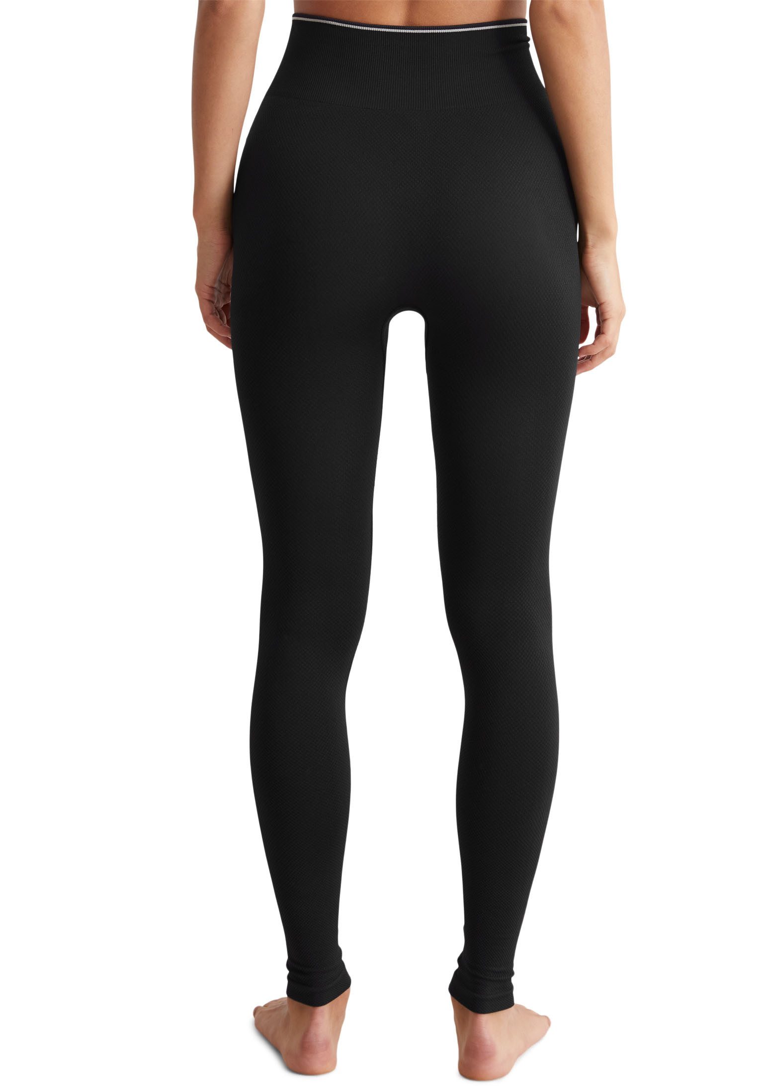 Marc O'Polo Legging Seamless Waffle met contrasterende streep en ingebouwd logo