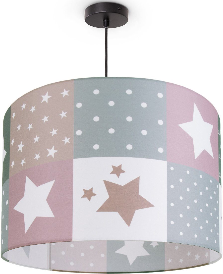 Paco Home Hanglamp Cosmo 345 Kinderlamp plafondlamp LED kinderkamer lamp sterren-motief E27