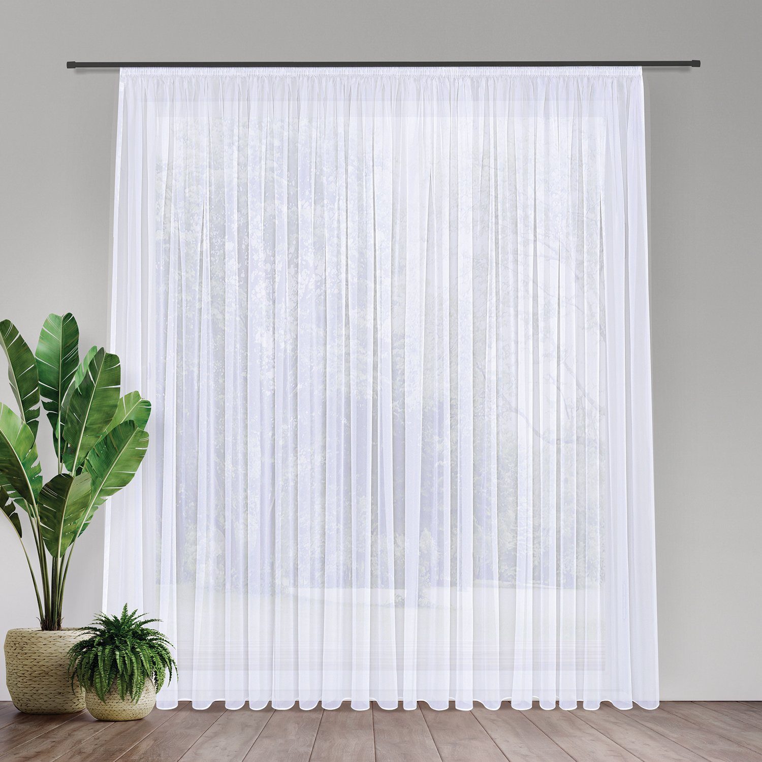 Gerster Gordijn Bianca Kant-en-klaar-store voile gerecycled "Bianca" (1 stuk)