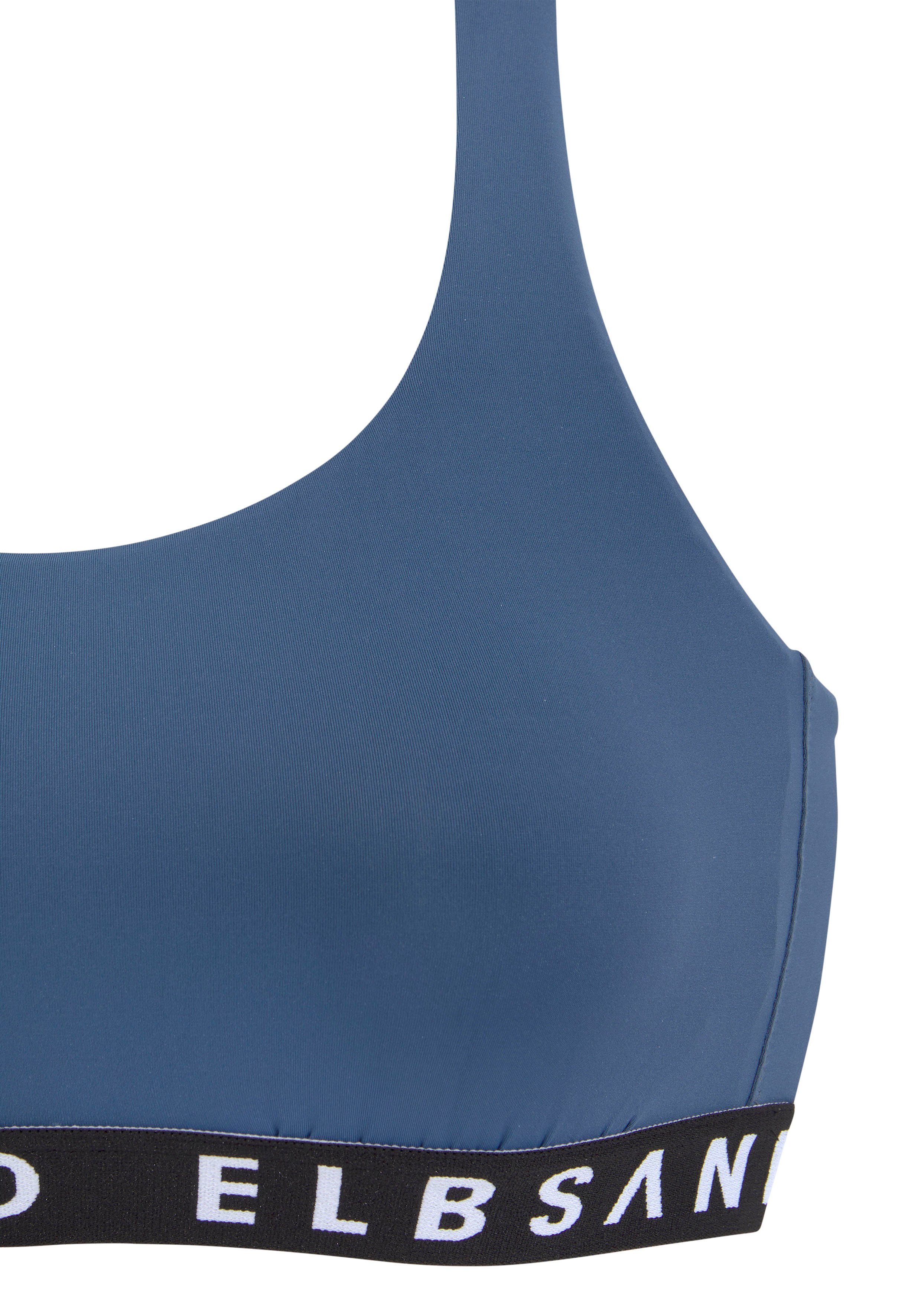 Elbsand Bustierbikini met merkopschriften in contrastkleur