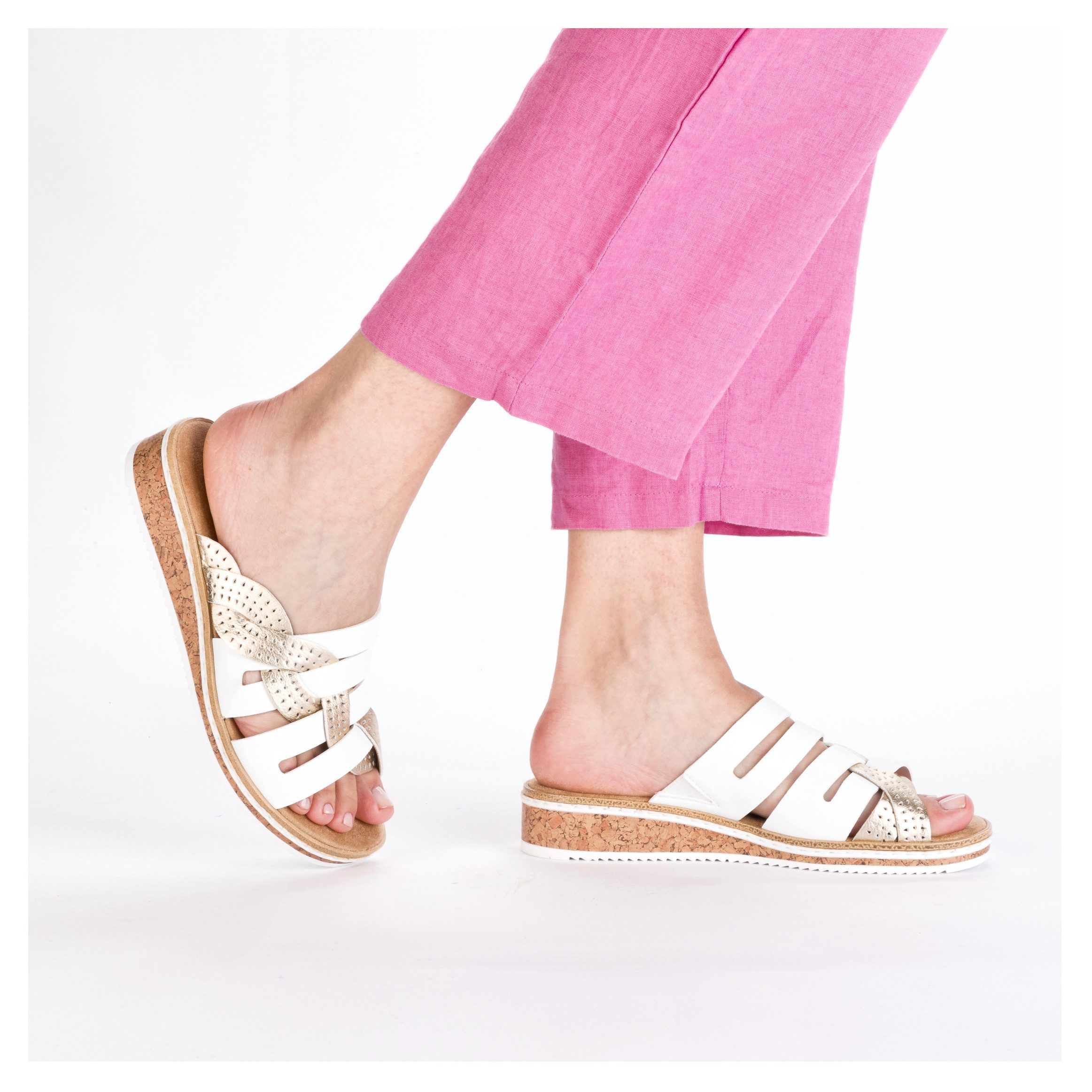 Rieker Slippers Zomerschoen, slippers, huisschoen, sleehak, met klein elastiek