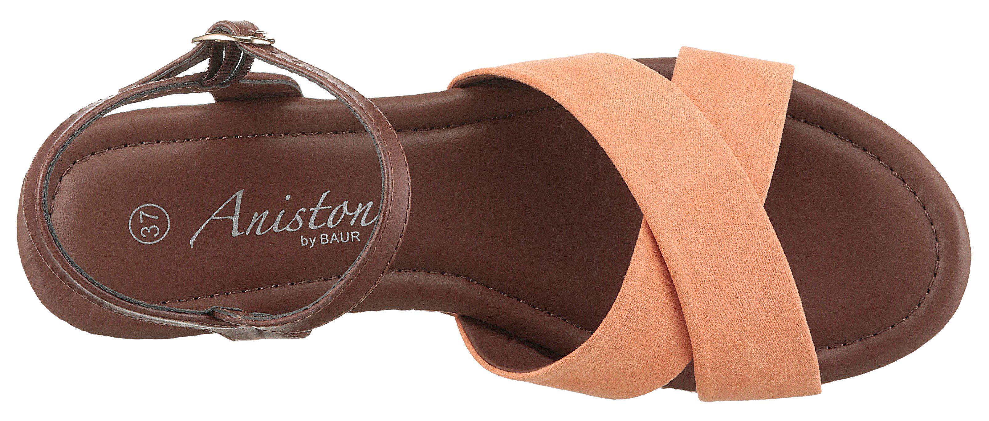 Aniston SHOES Sleehaksandaaltjes , zomerschoen, riemchensandaal, sleehak - nieuwe collectie