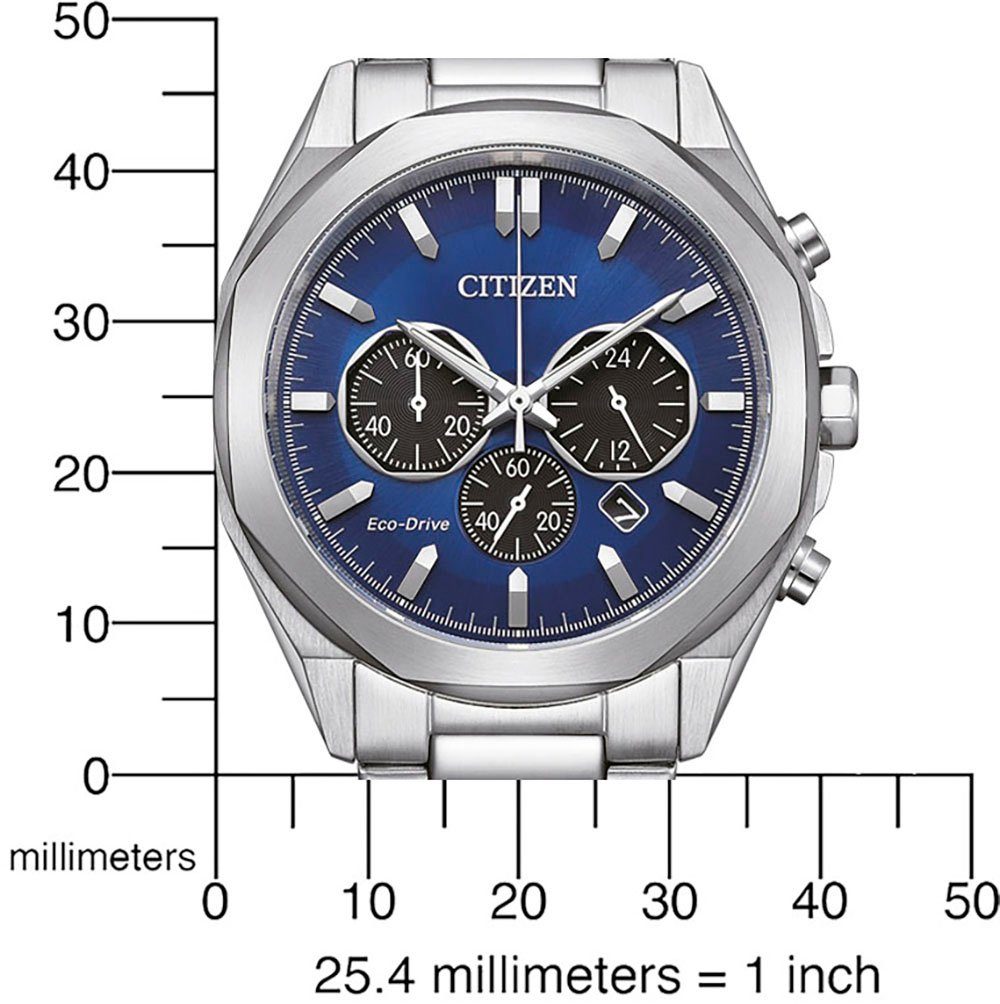 Citizen Chronograaf CA4593-15A Polshorloge, herenhorloge, solar, stopwatchfunctie, leren band