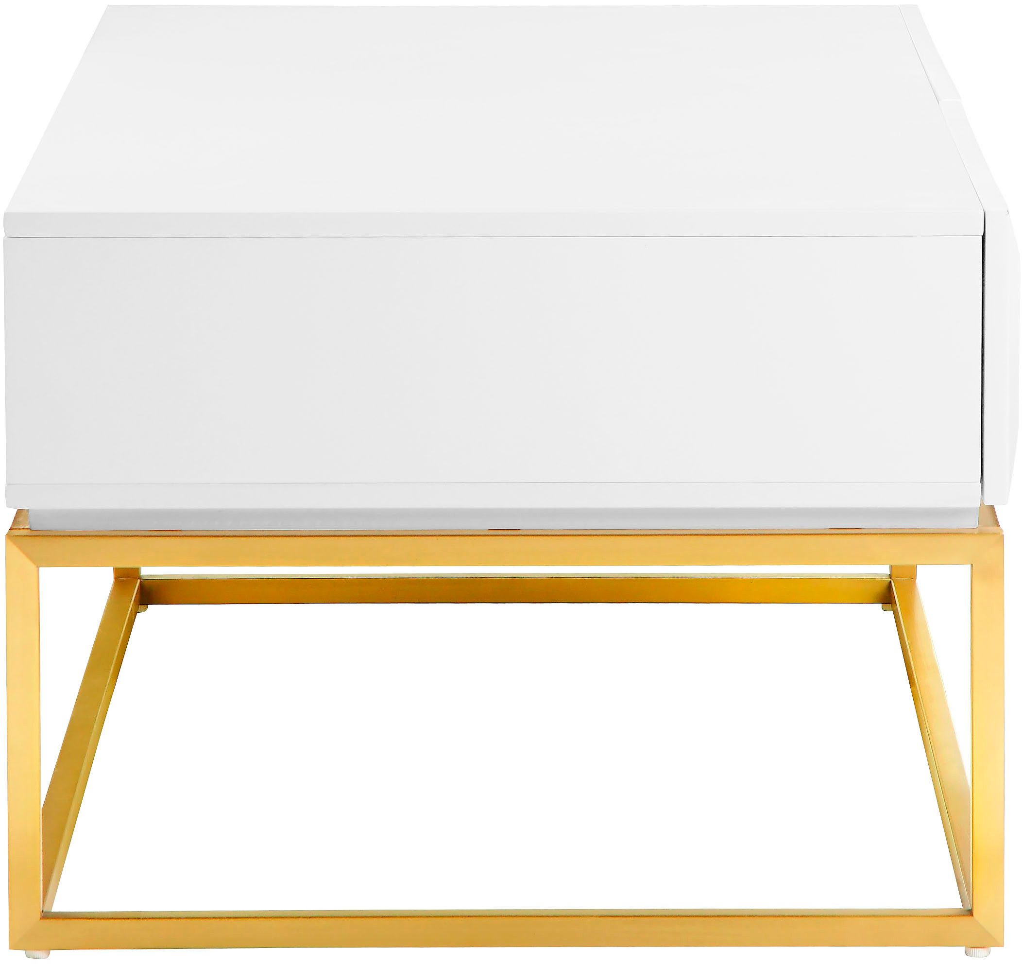 Leonique Salontafel Alais in 3d-look, met twee laden en goudkleurig metalen frame