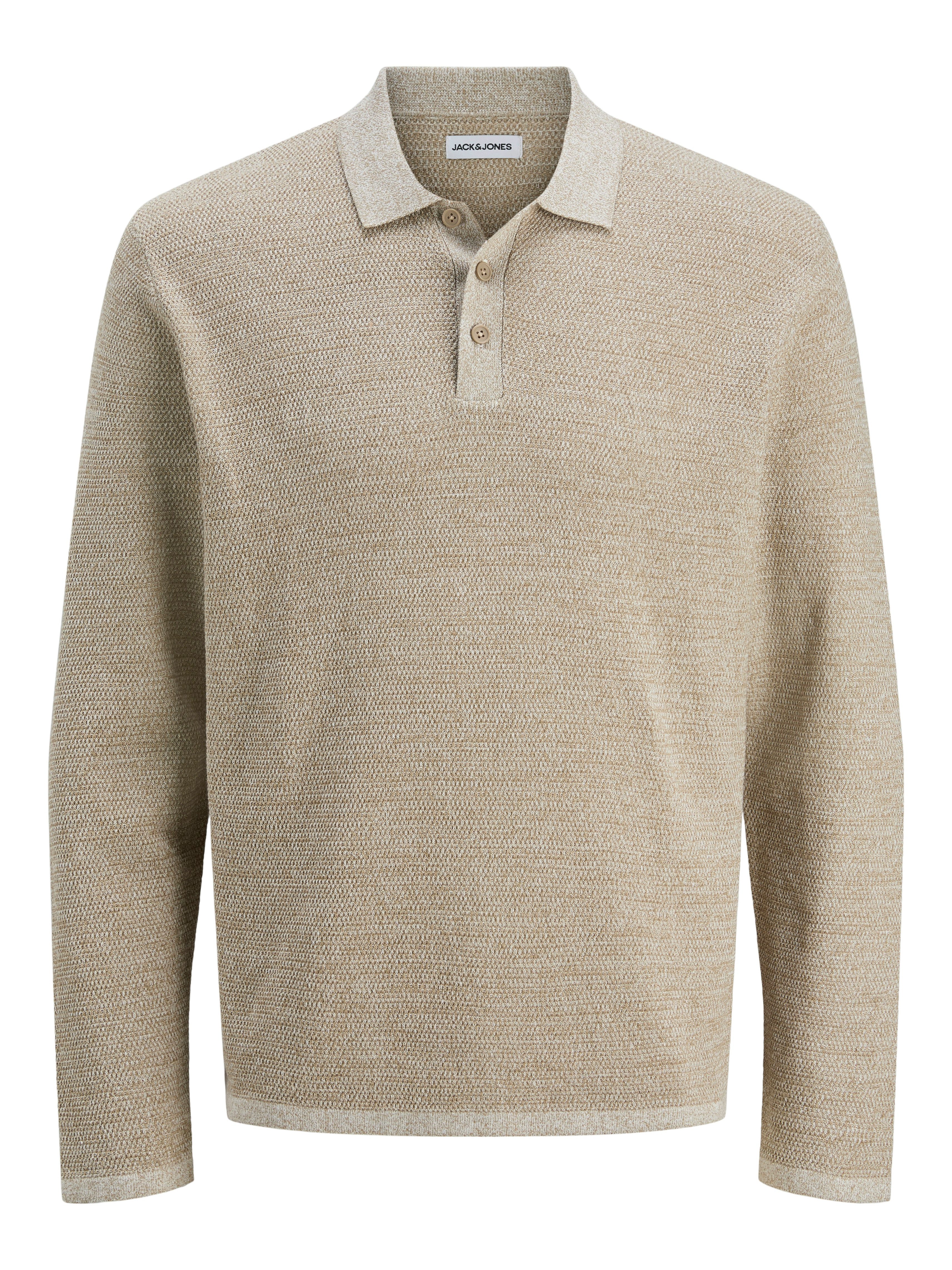 Jack & Jones Gebreide trui JJEGEORGE KNIT POLO LS SN