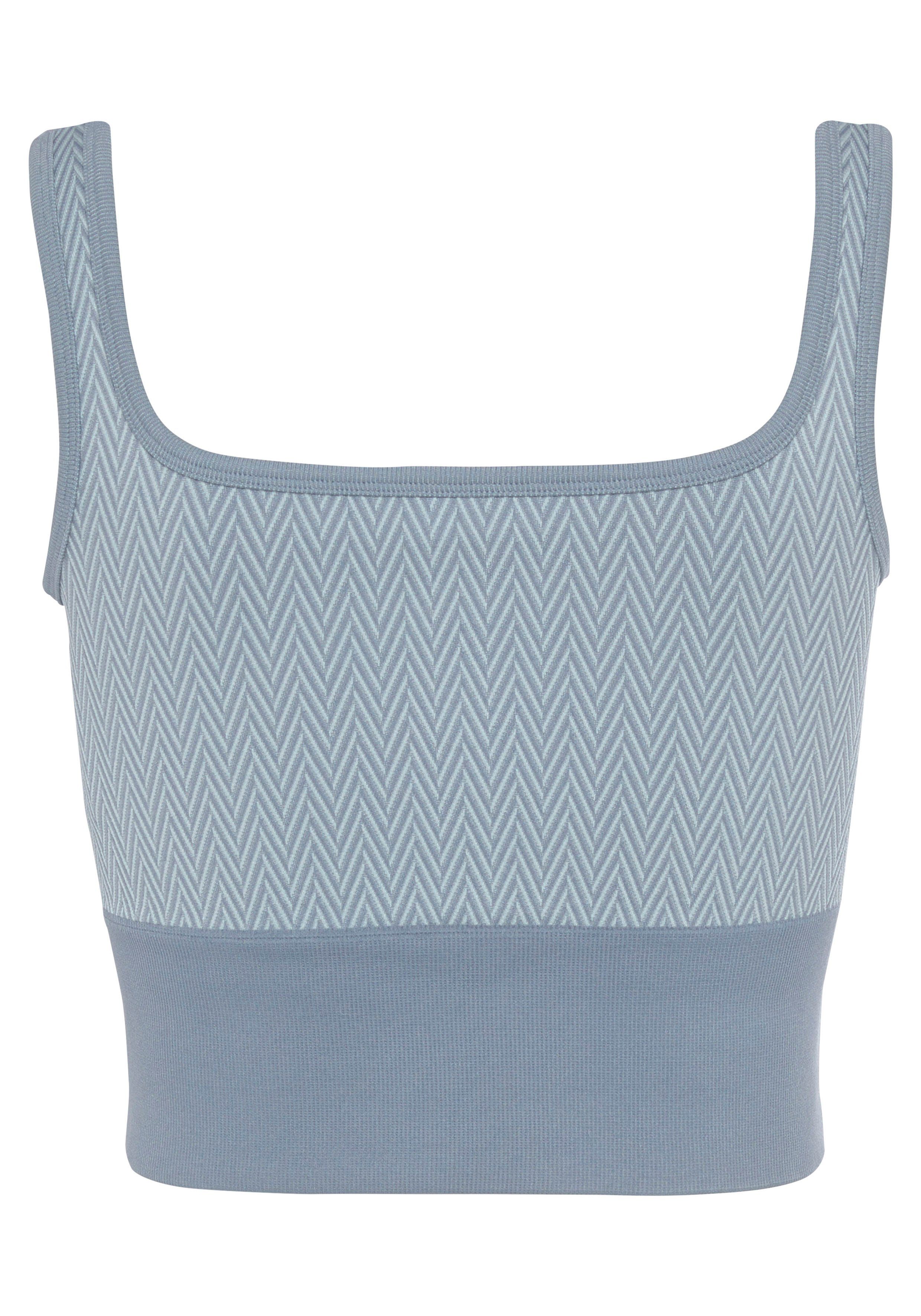 vivance active Crop-top -Sporttop met brede boord en jacquardpatroon