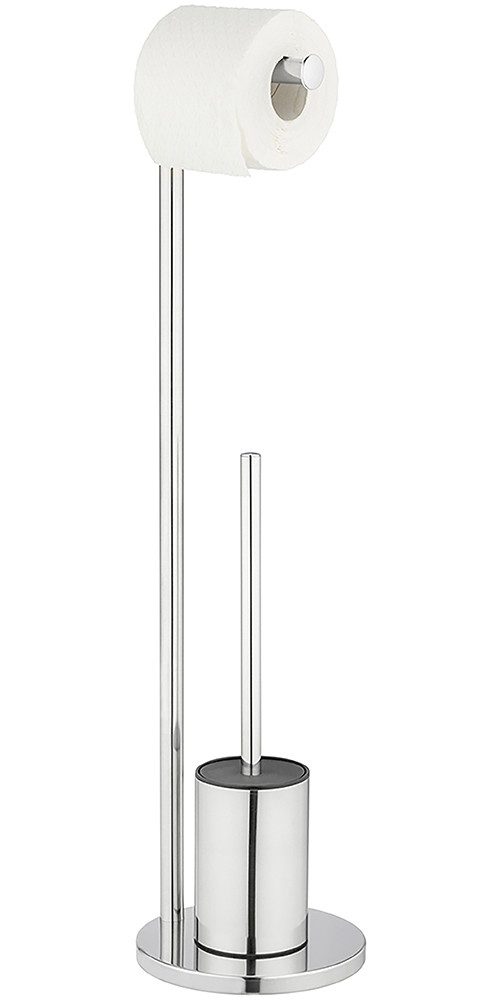 WENKO Toiletset Model Ferla Standset van roestvrij staal, met toiletpapierrolhouder en toiletborstel wc-accessoires zilver
