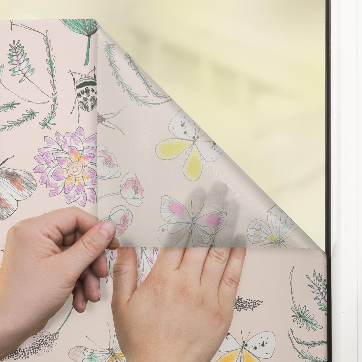 LICHTBLICK Raamfolie zelfklevend, bescherming tegen inkijk, My bohemian Garden - multicolour (1 stuk)