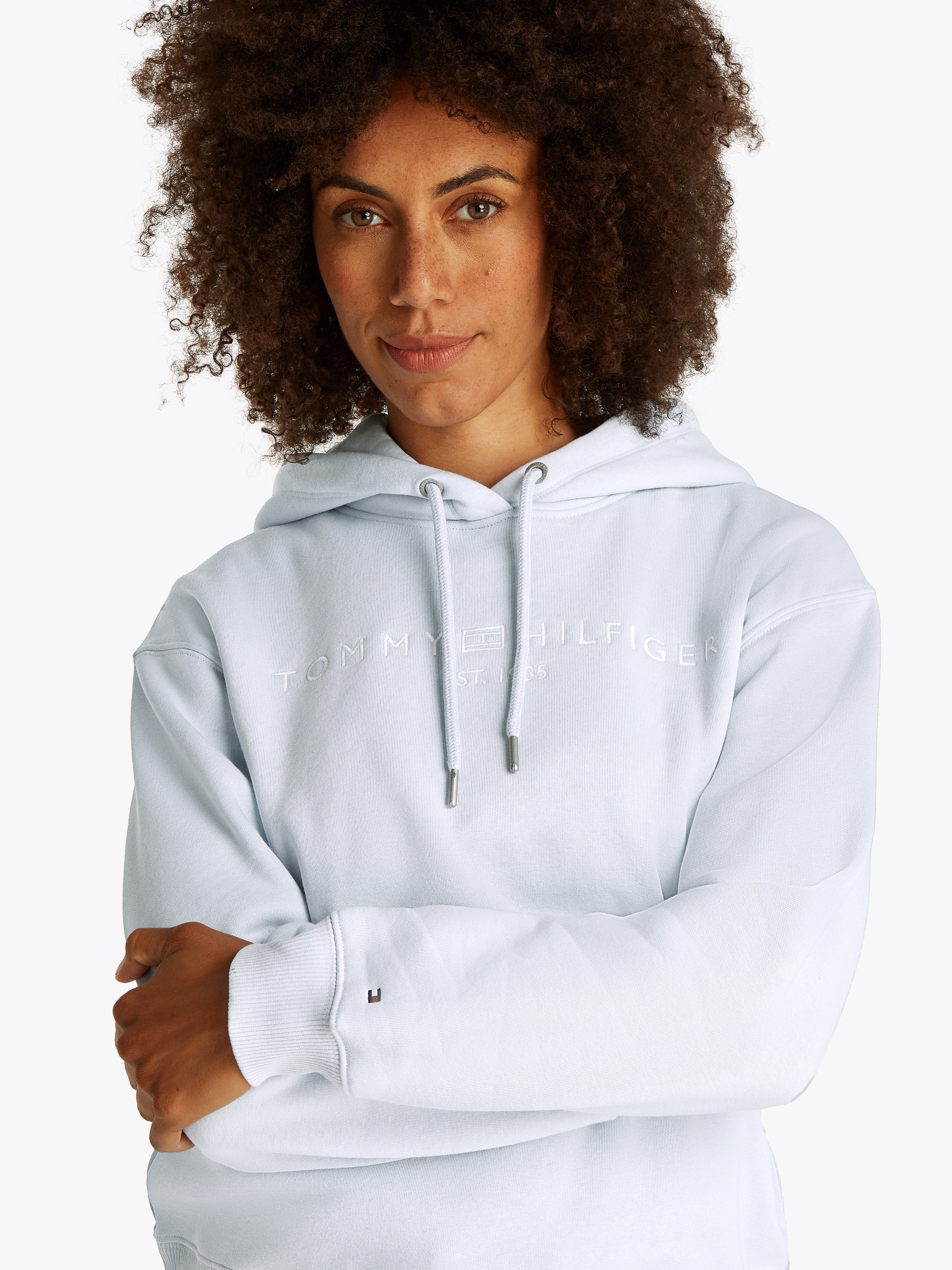 Tommy Hilfiger Hoodie MDRN REG CORP LOGO HOODIE met geborduurd logo-opschrift