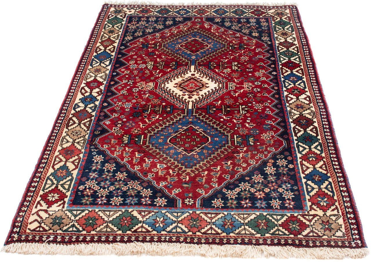 morgenland Wollen kleed Yalameh velden Blu 146 x 100 cm Handgeknoopt