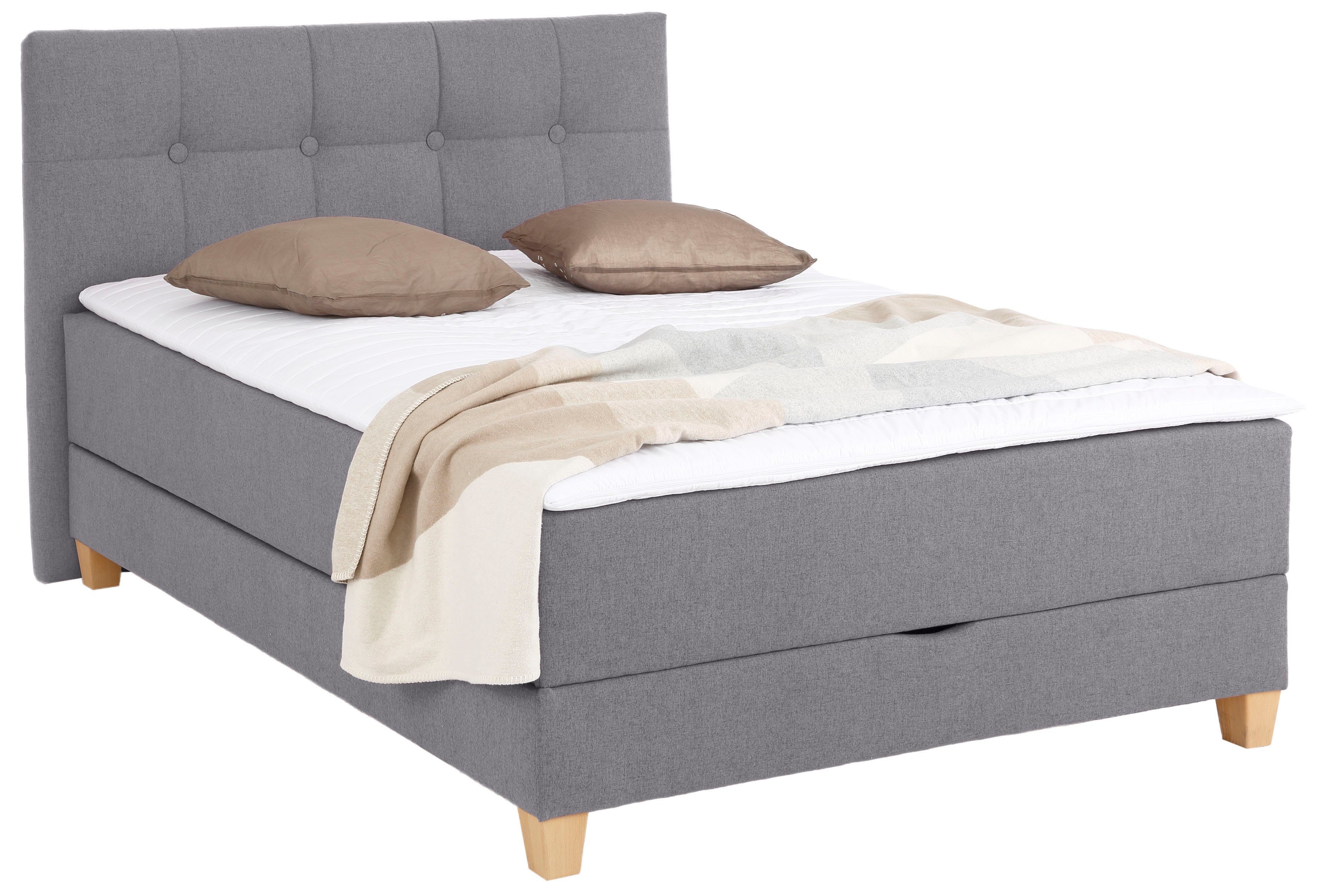 Home affaire Boxspring Lonrai in h2, h3 & h4 en xxl - verlengde 220 cm kiesbaar, incl. topper