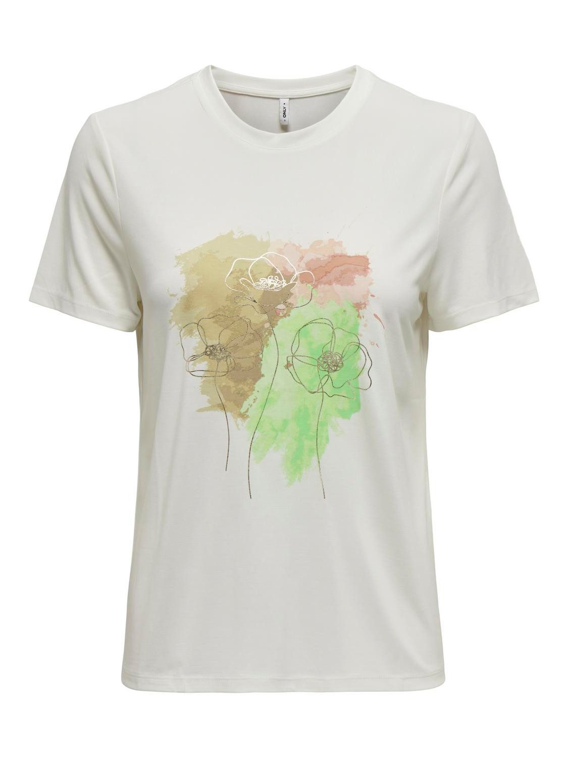 Only Shirt met korte mouwen ONLFREE LIFE REG S/S LEAF TOP BOX JRS