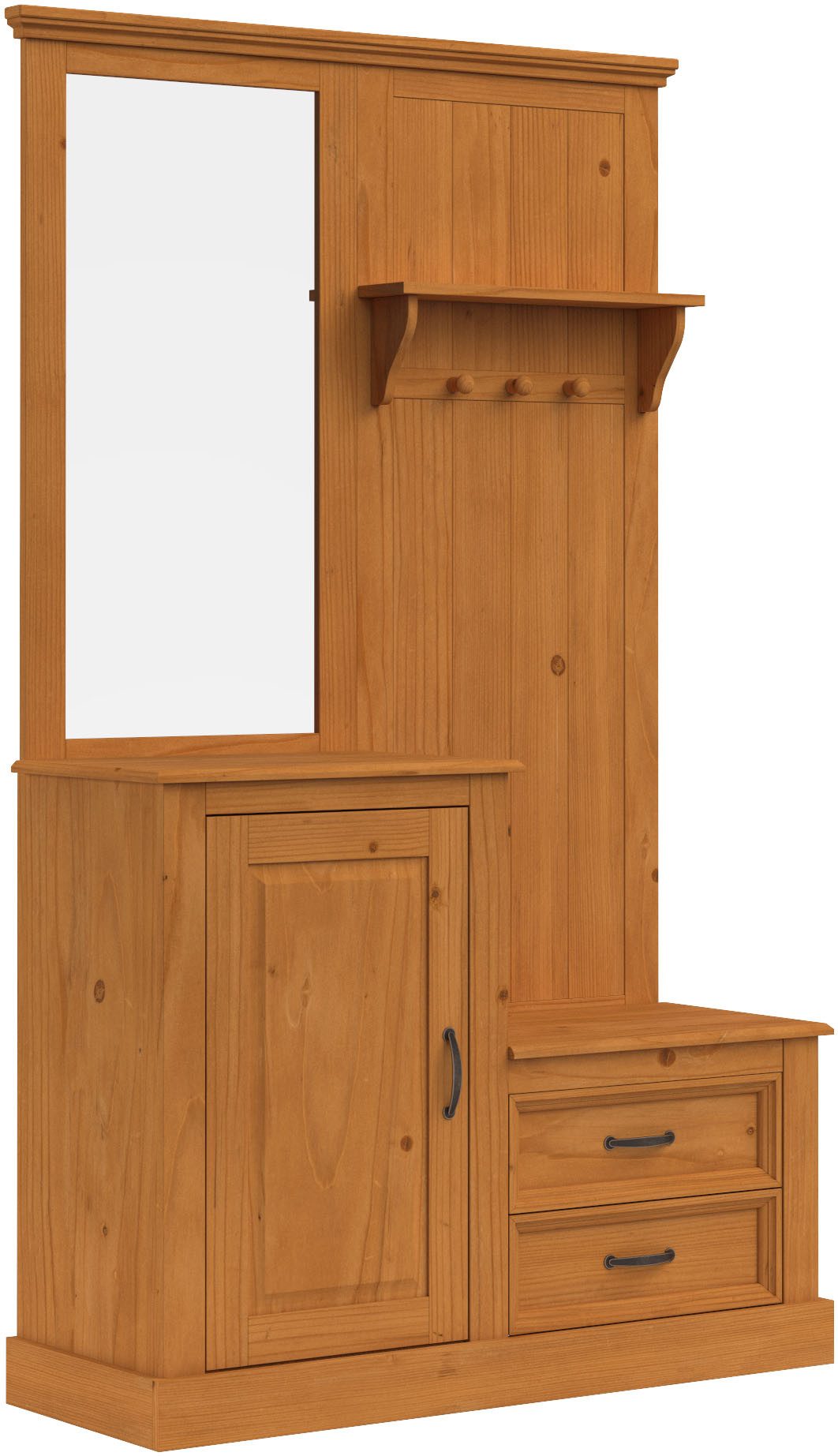 Home affaire Kledingkast Selma Compacte garderobe, met spiegel, haken en hoedplank, breedte 110 cm