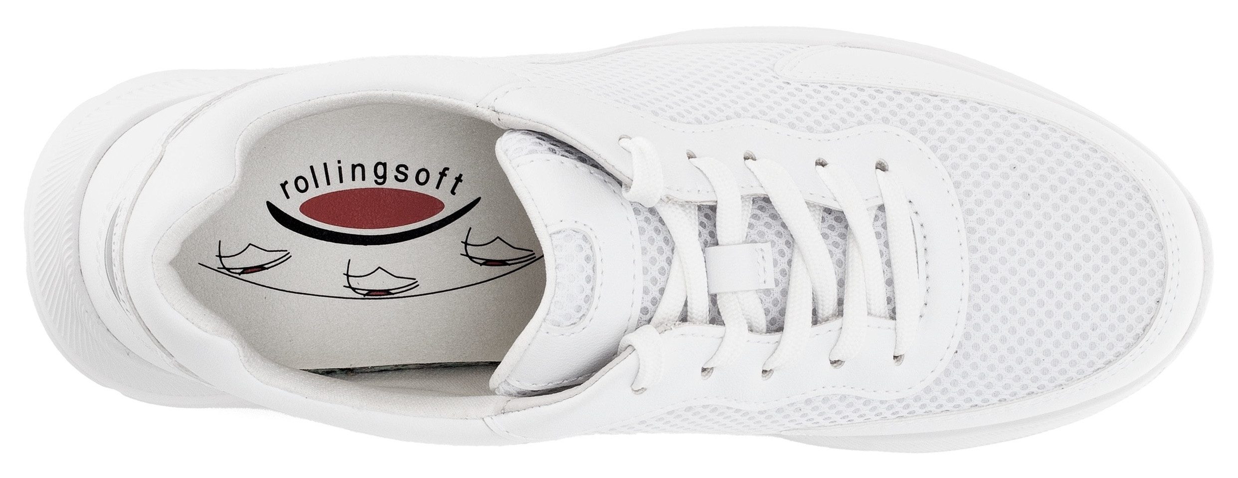 Gabor Rollingsoft Sneakers met sleehak , vrijetijdsschoen, lage schoen, veterschoen met verwisselbaar voetbed