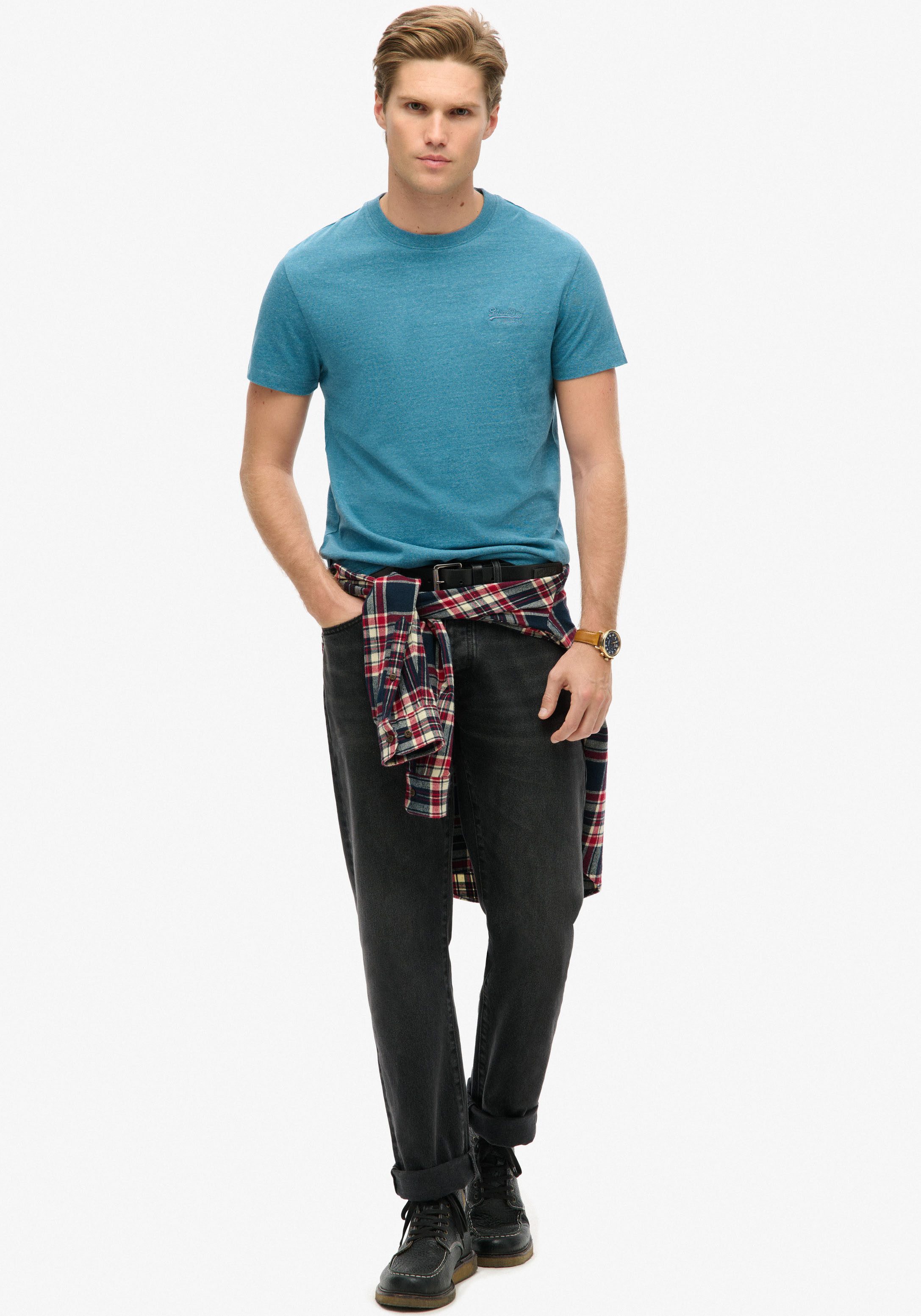 Superdry Shirt met ronde hals ESSENTIAL LOGO EMB TEE