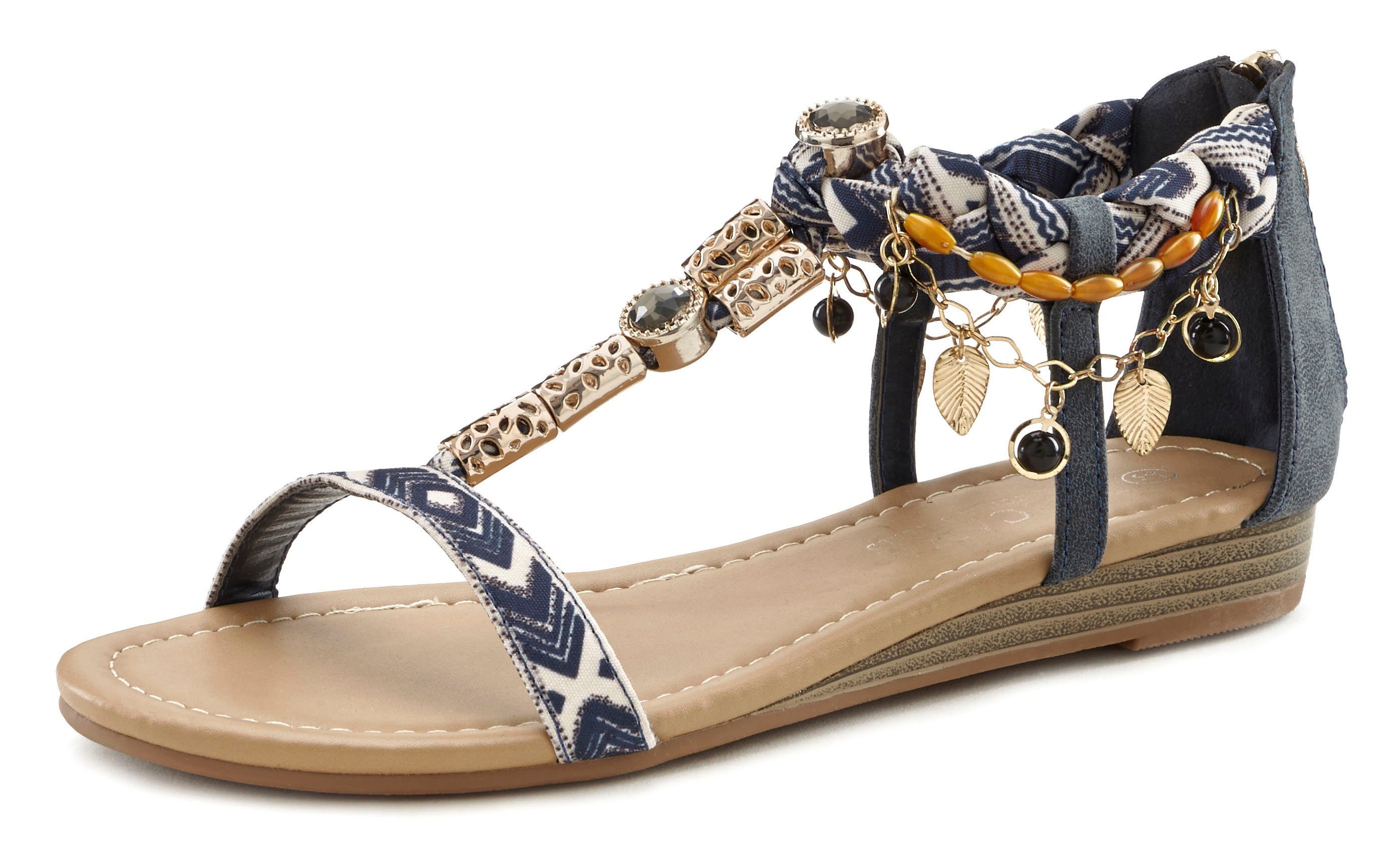 Lascana Sandalen Zomerschoen Sandalette, zomerschoen, kleine sleehak, modieuze versiering VEGAN