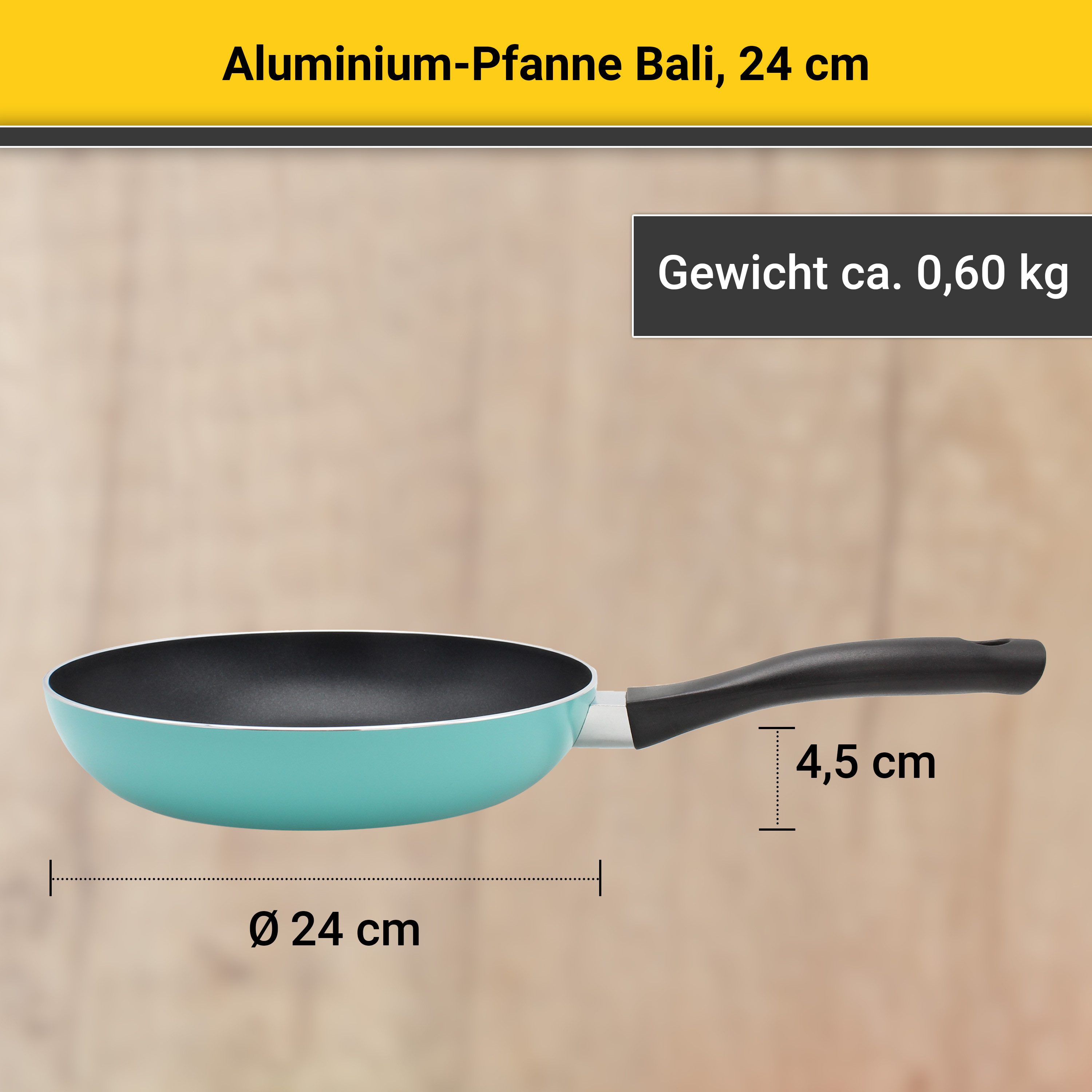 Krüger Koekenpan Aluminium pan Bali voor inductiekookvelden geschikt (1-delig)