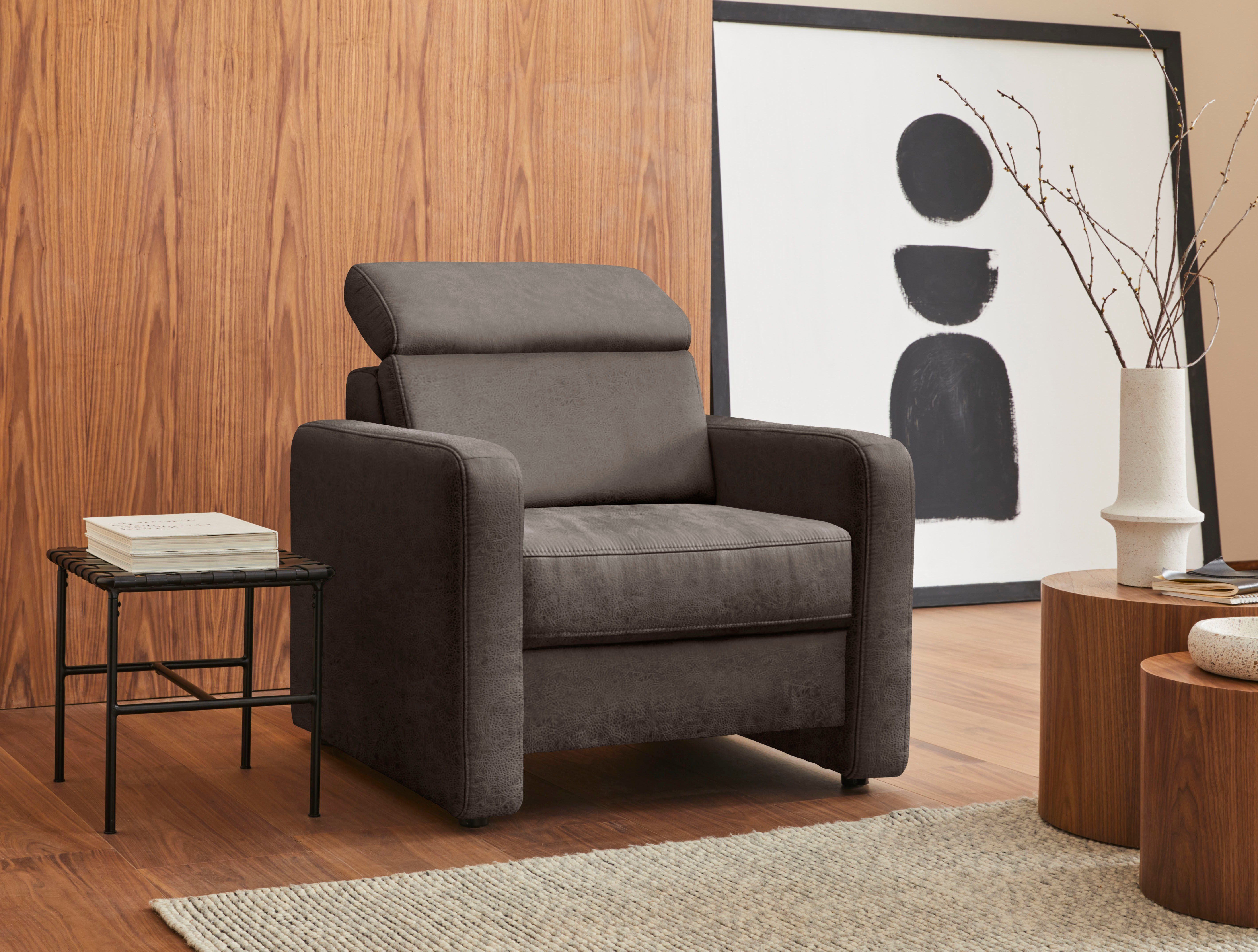 sit&more Fauteuil Bologna met binnenvering, met verstelbare hoofdsteun