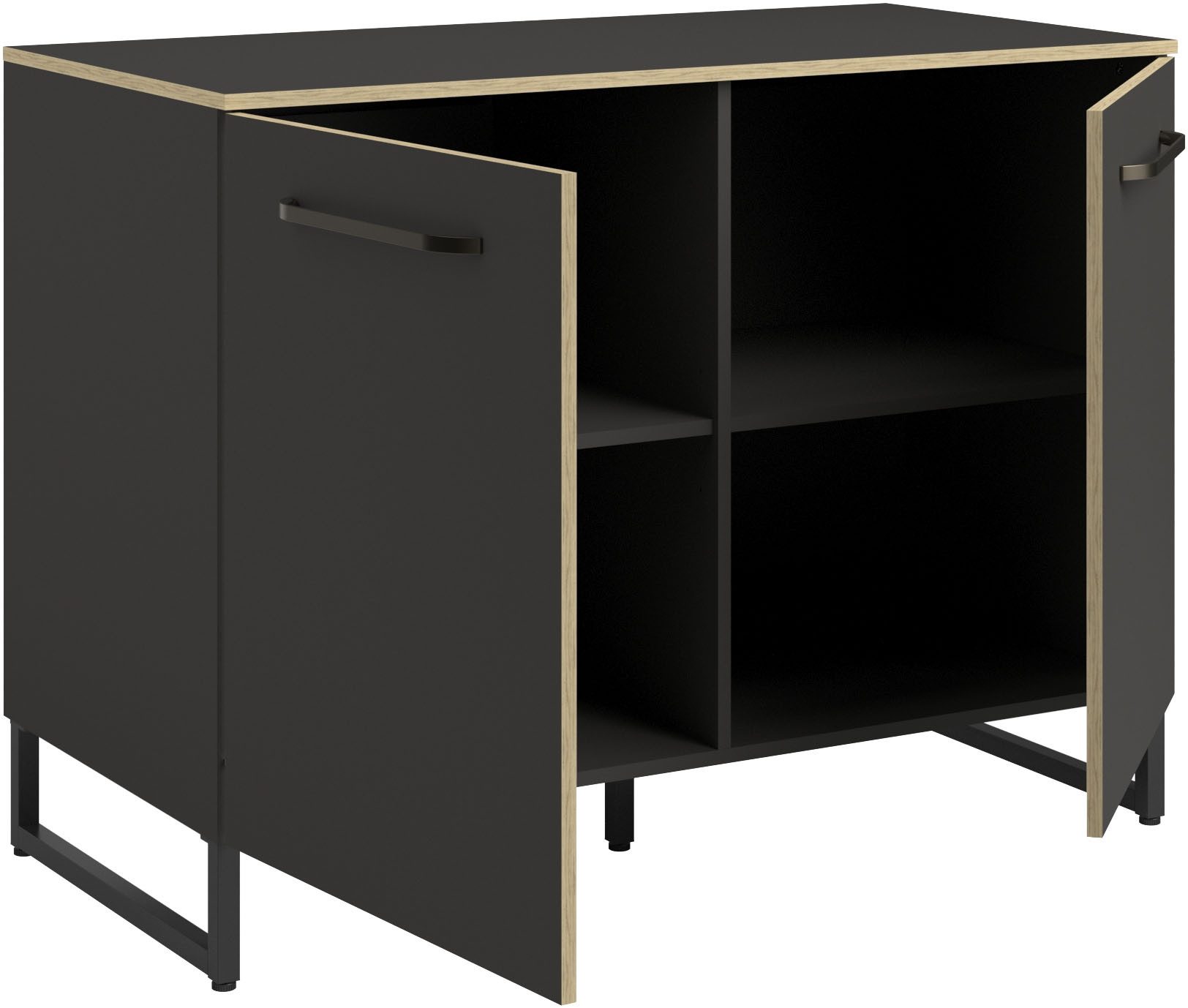 Parisot Kastenset Wave 1, Keuken kast, buffetset, keuken Deuren met softclose functie, werkblad van eiken - gefineerd (set, 9 stuks)