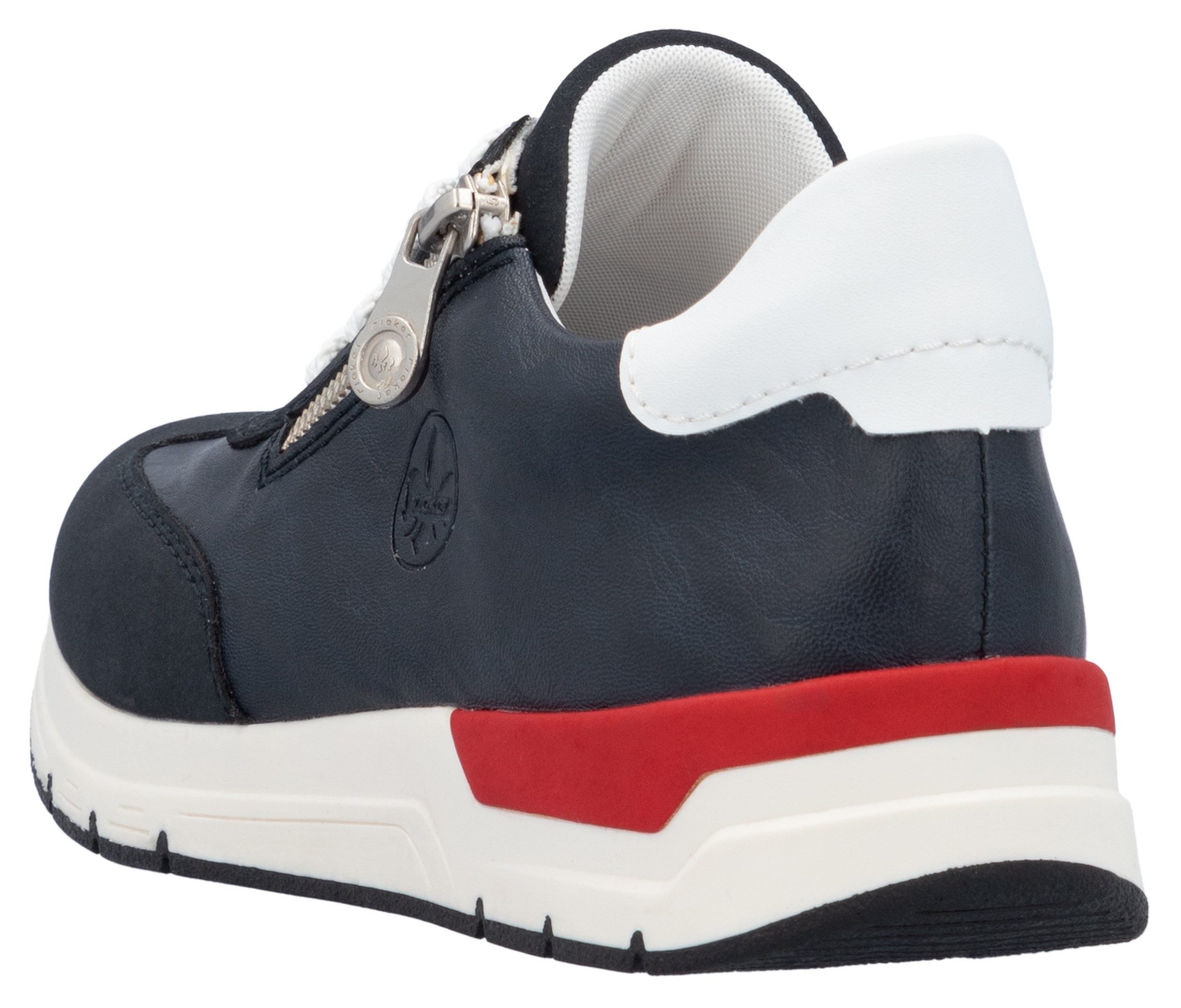 Rieker Sneakers met sleehak , lage schoen, vrijetijdsschoen, veterschoen met touwachtige ritssluiting