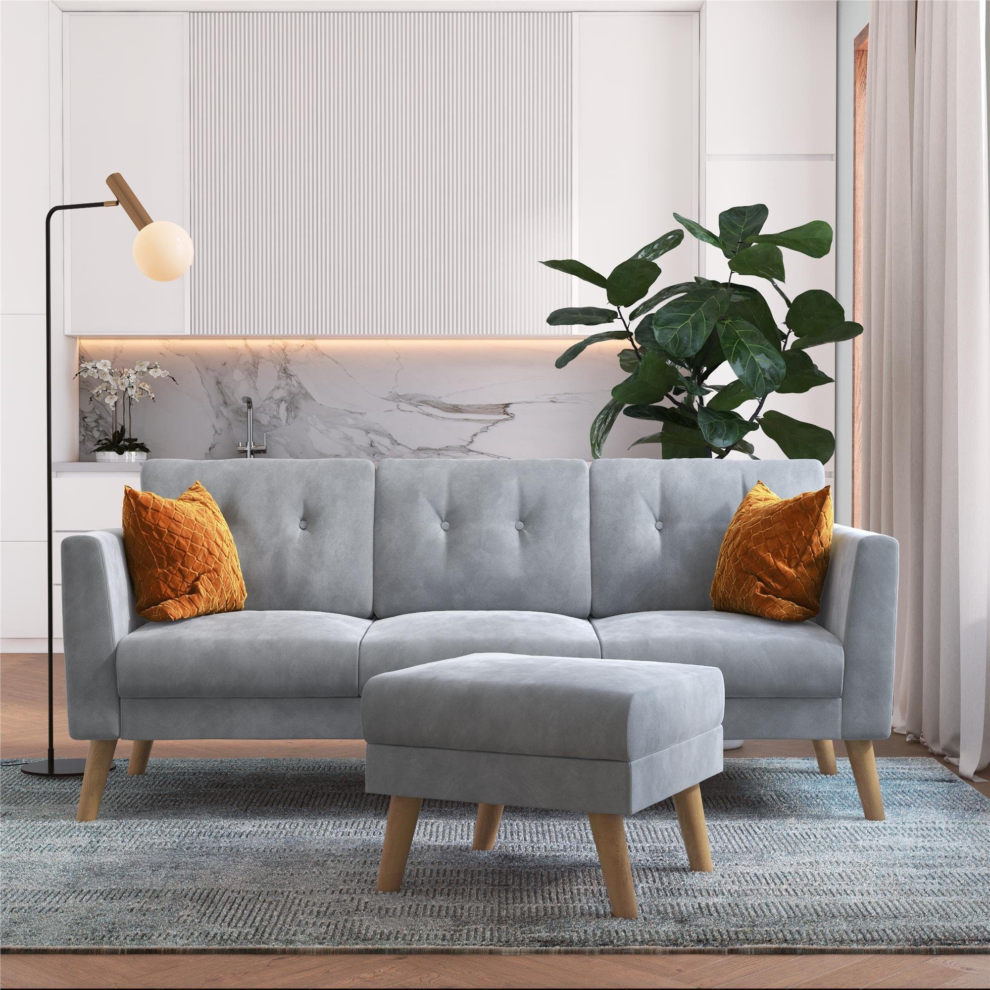 CosmoLiving by Cosmopolitan 3-zitsbank Gloria Met knoopstiksels
