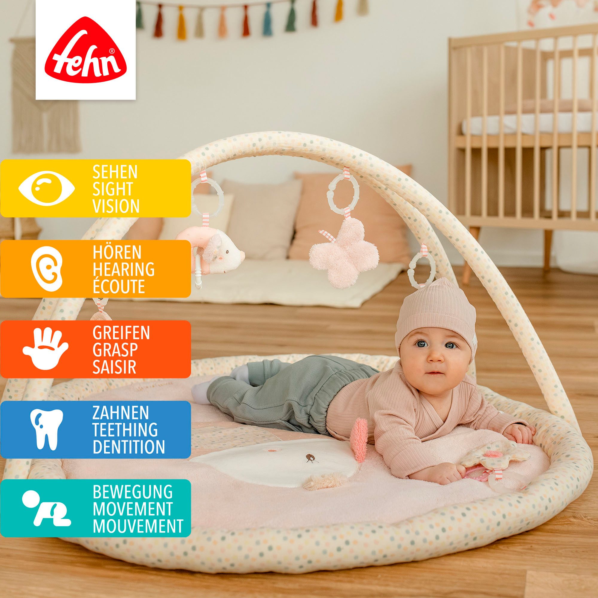 Fehn Babygym FeehnLAND, 3-D-activiteit deken Vogel
