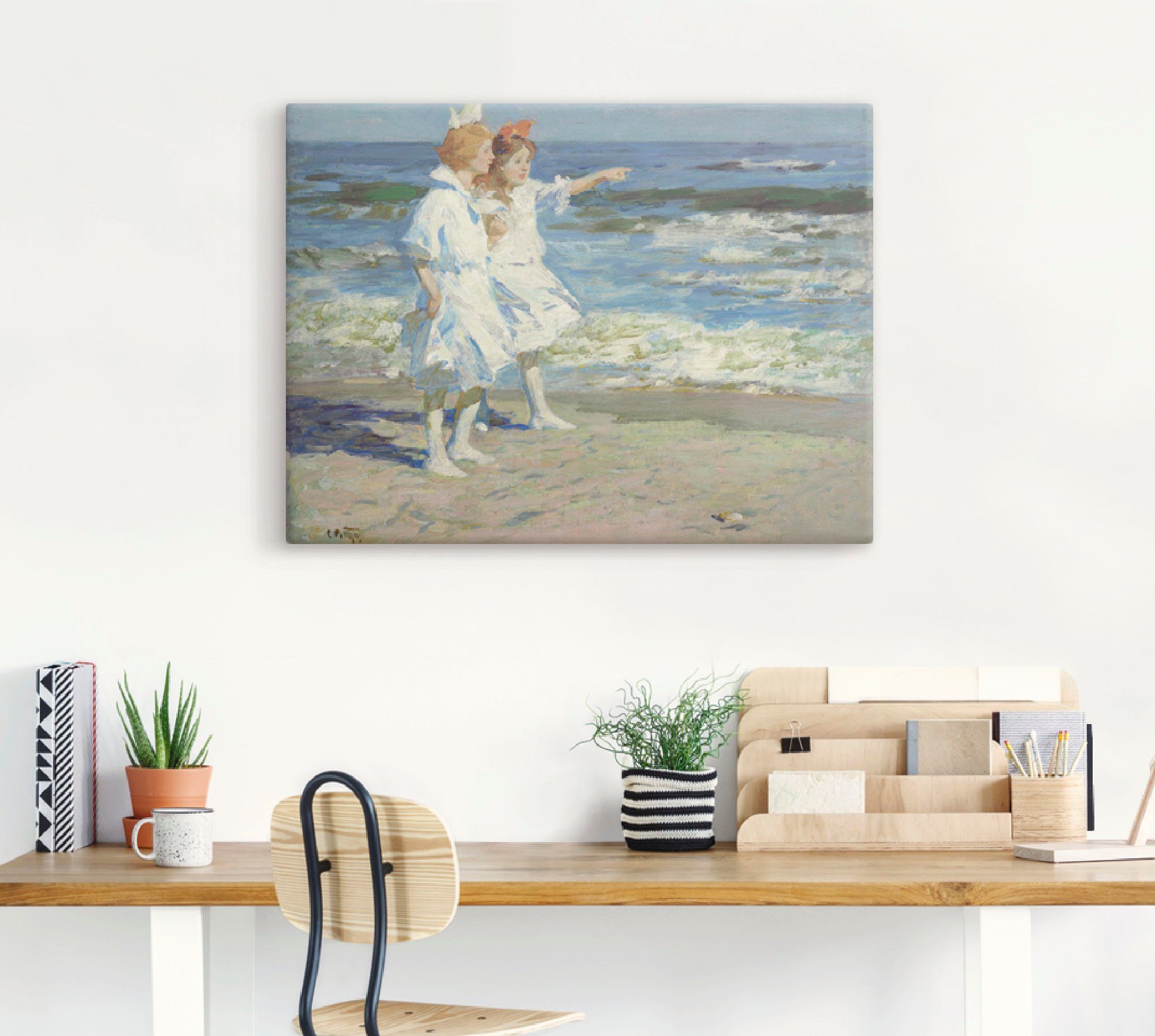 Artland Artprint Meisje aan het strand. als artprint op linnen, muursticker in verschillende maten