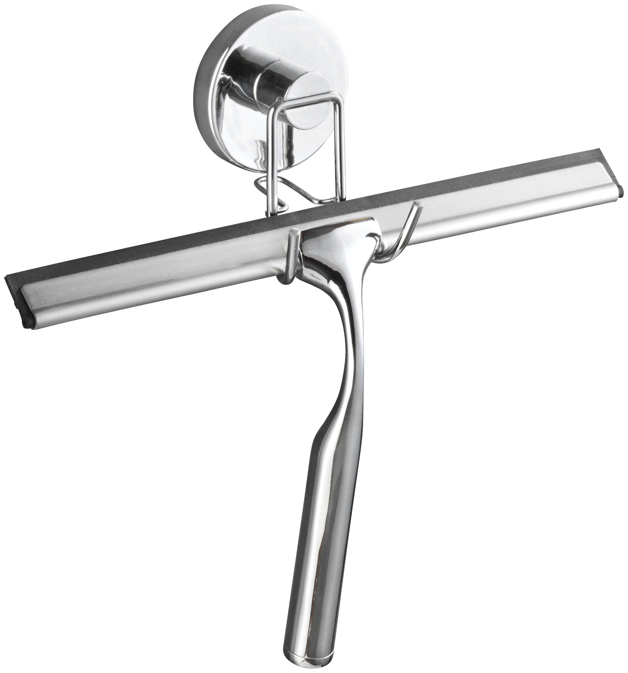 WENKO Douchewisser Chroom met vacuum-loc, zonder boren badkameraccessoires zilver(kleur)