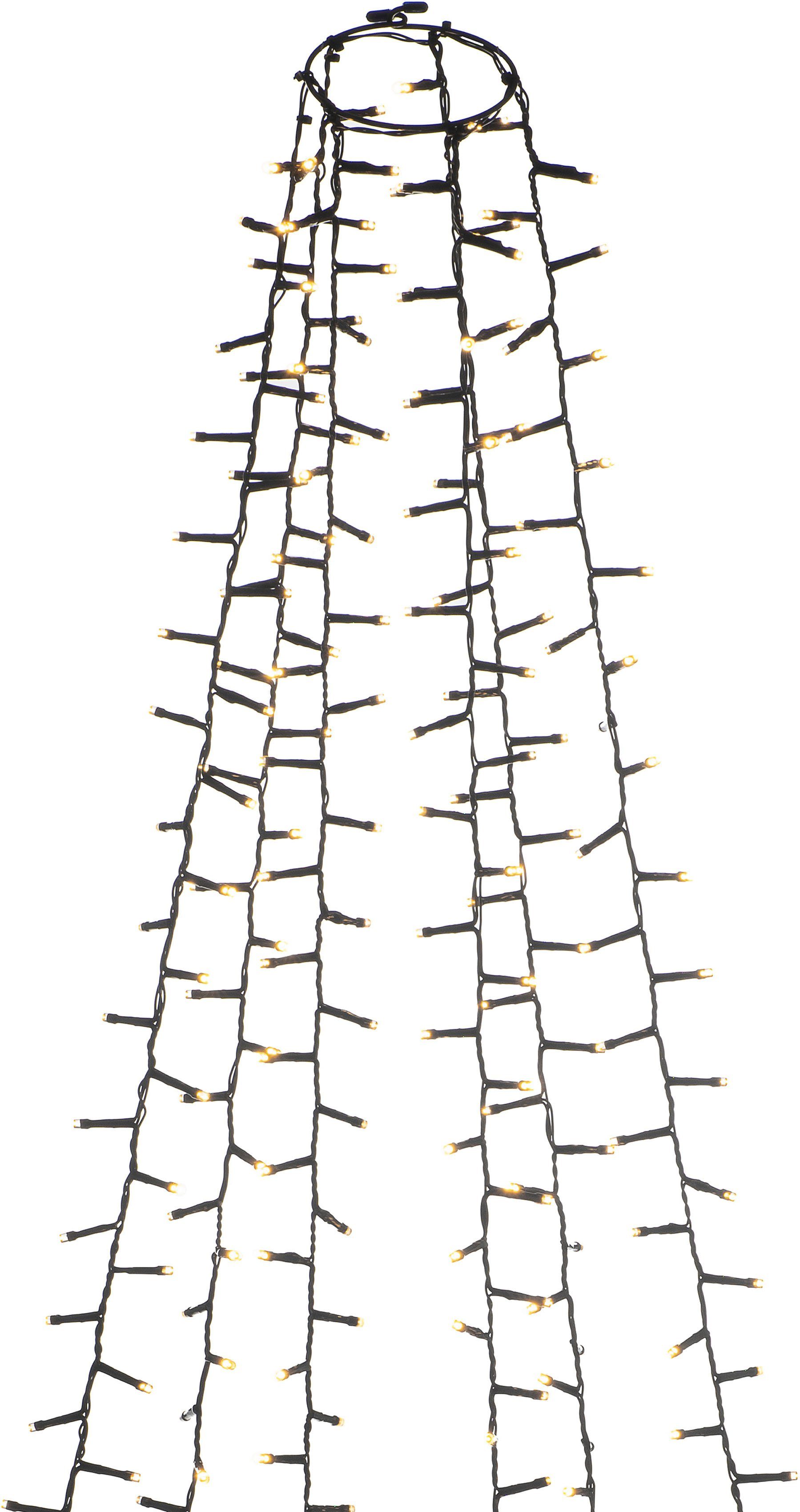 KONSTSMIDE Led-boomverlichting Kerstversiering buiten, kerstversiering Micro-led Compactlights lichtsnoer met ring, 6 strengen à 180 dioden (1 stuk)