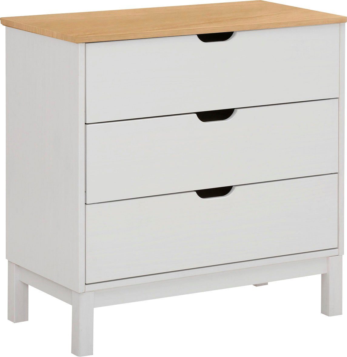 Home affaire Kast Post van massief grenenhout, met opbergmogelijkheden, breedte 76 cm dressoirs wit