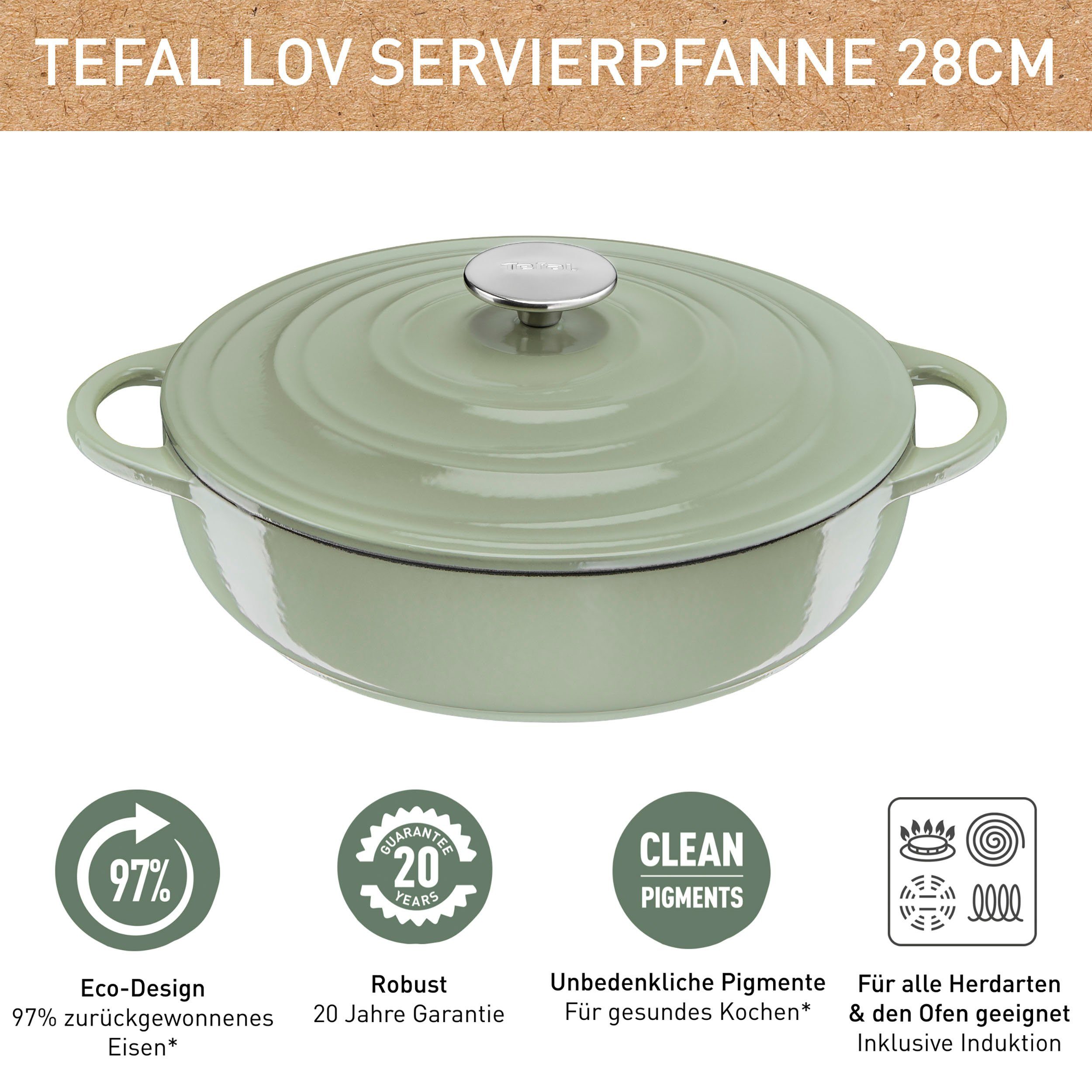 Tefal Serveerpan LOV milieuvriendelijk, incl. e-boek, ø 28 cm, inductie (1-delig)