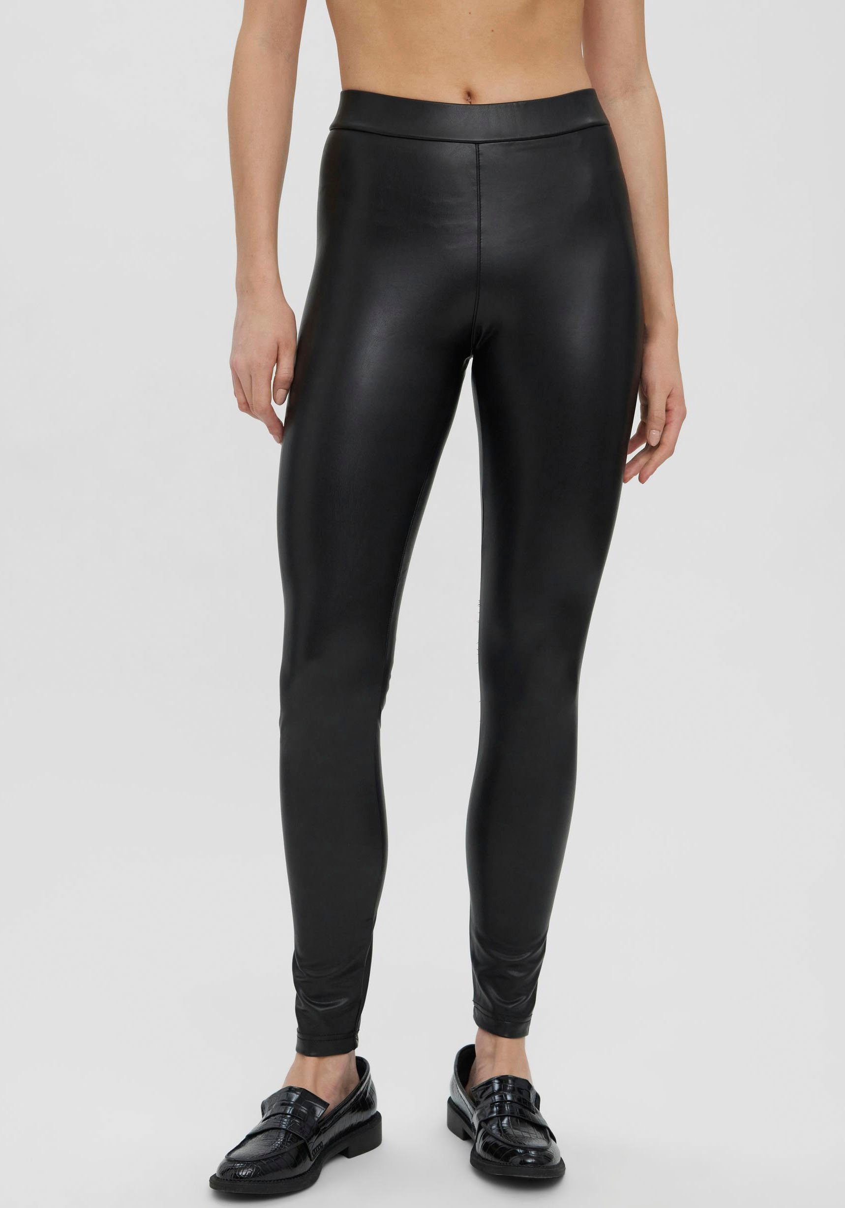 Vero Moda Imitatieleren broek VMGAYA MR PL LEGGING