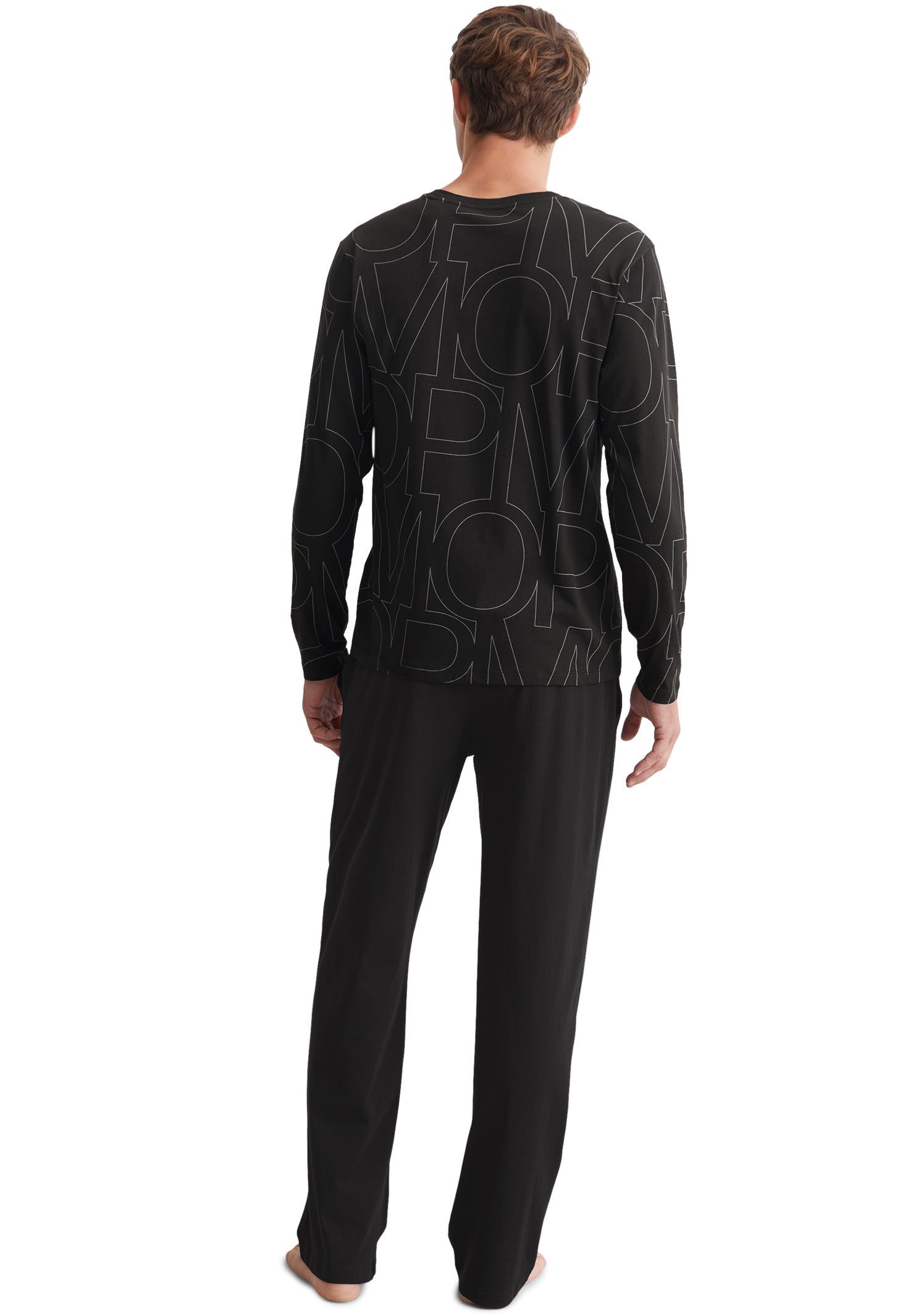Marc O'Polo Pyjama Mix & Match Cotton met elastische tailleband met tunnelkoord en koord (2-delig)