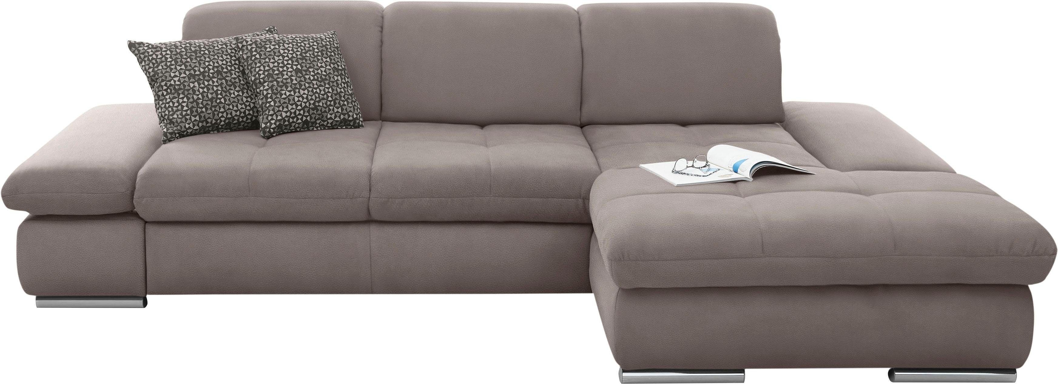 set one by Musterring Hoekbank SO4100 V met verstelbare hoofdeinden, optioneel met functies, cord bekleding