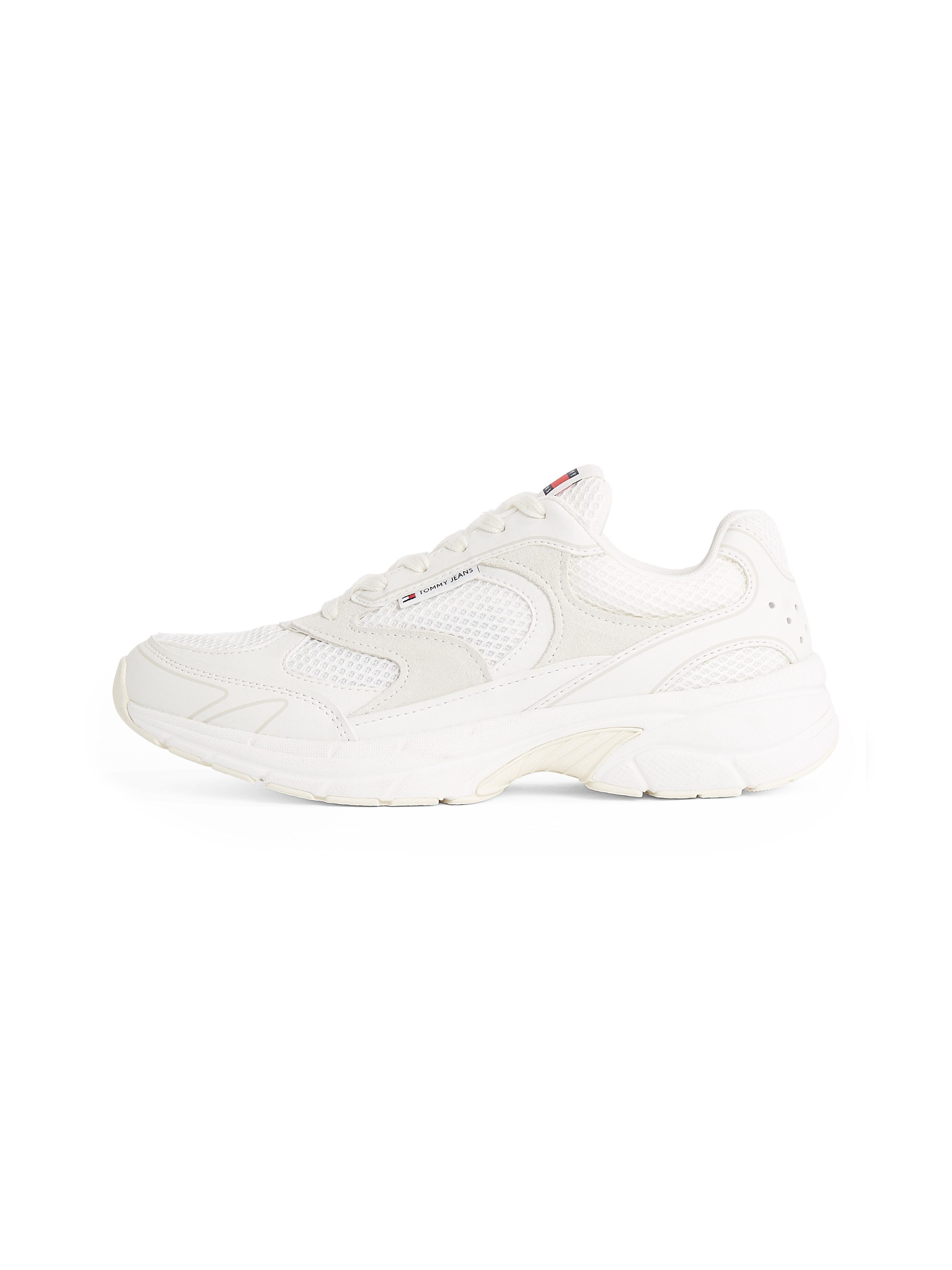 TOMMY JEANS Sneakers THE CONEY vrijetijdsschoen, lage schoen, veterschoen met zijlabel heren veterschoenen maat 41 EU wit