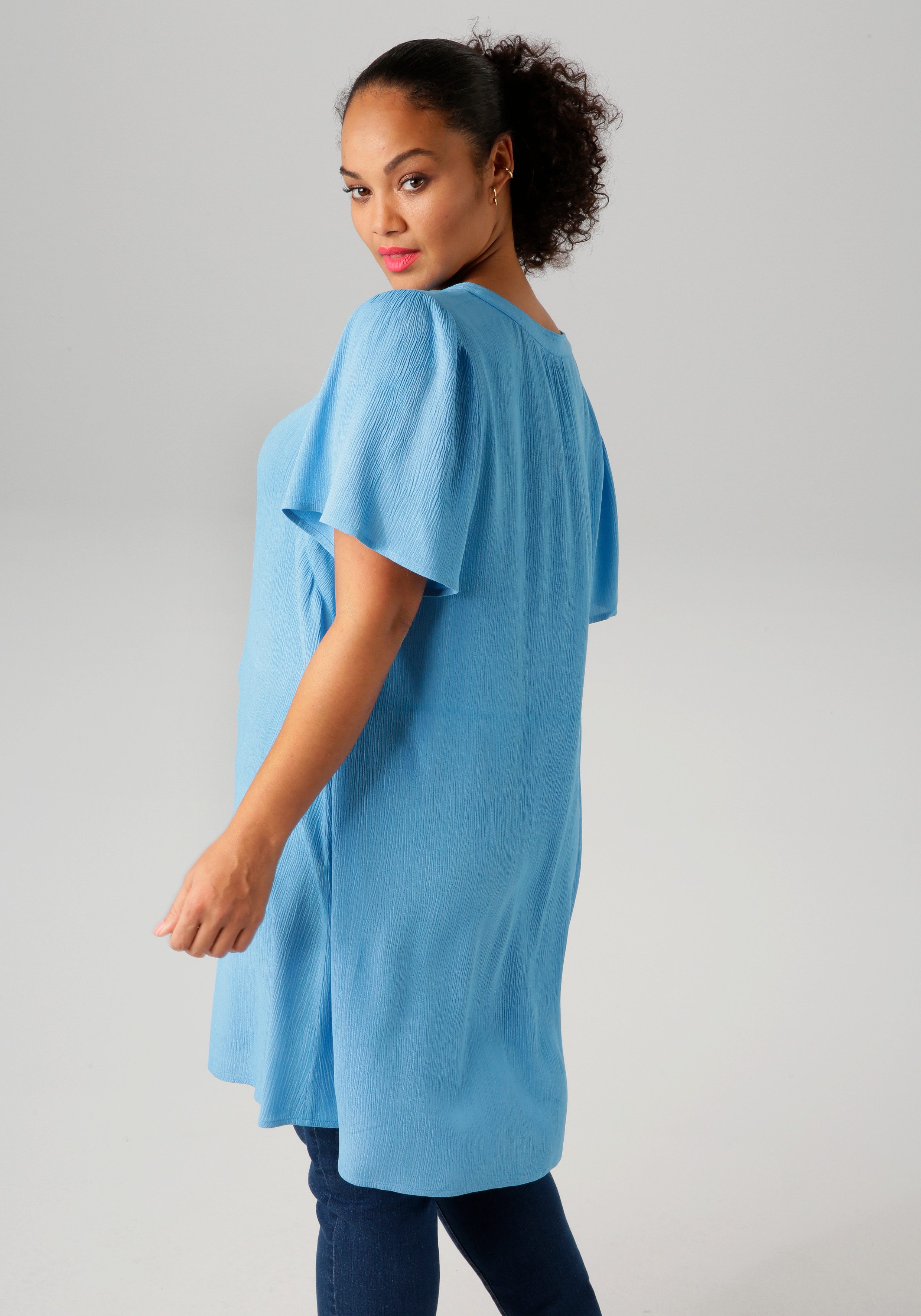 Aniston PLUS Lange blouse in trendy crepe-kwaliteit