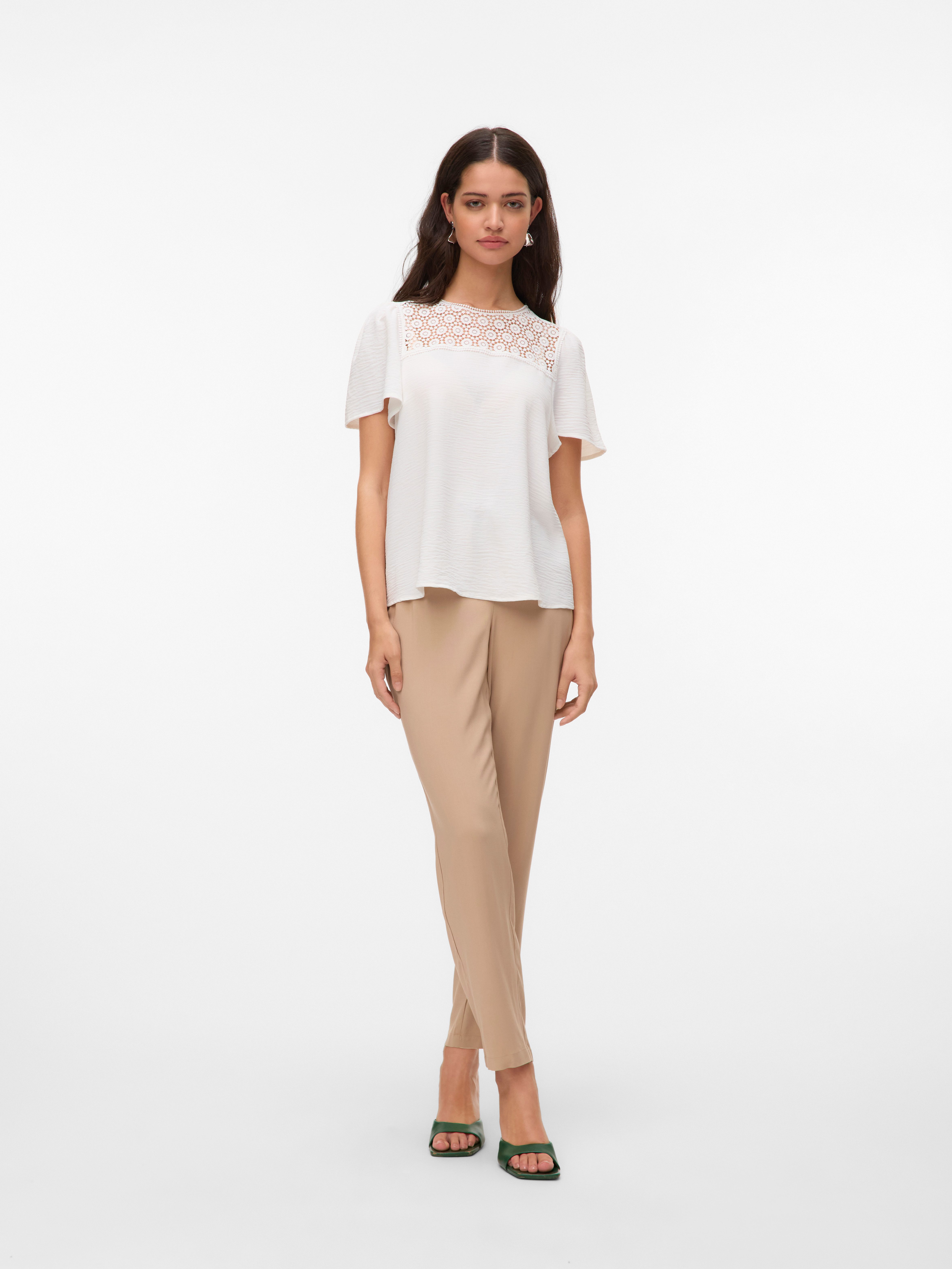 Vero Moda Top VMALVA CROCHET SS TOP WVN GA