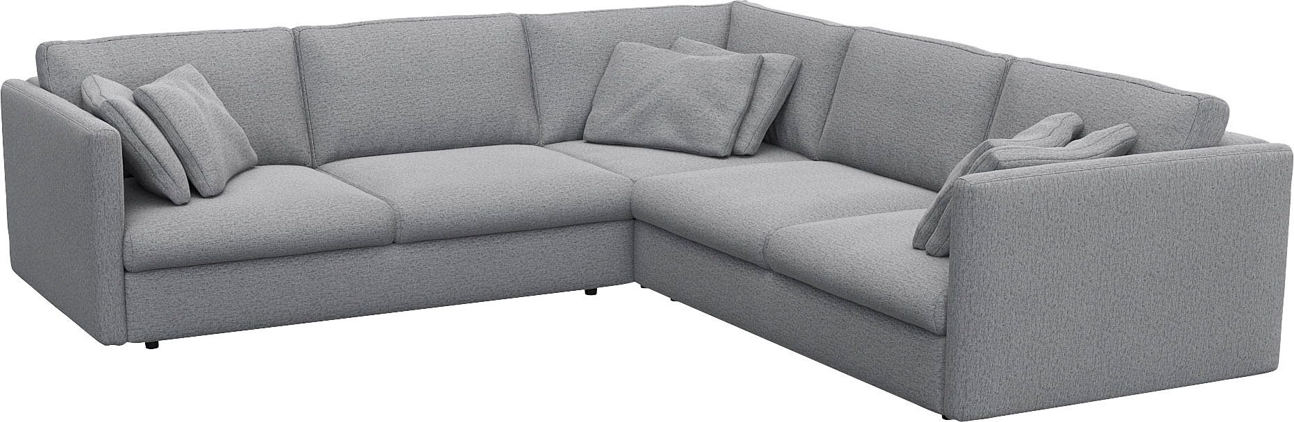 FLEXLUX Hoekbank Lovane gelijkzijdig, comfortabel en comfortabel Zacht en zeer comfortabel, grote zitdiepte op koudschuim, inclusief sierkussen